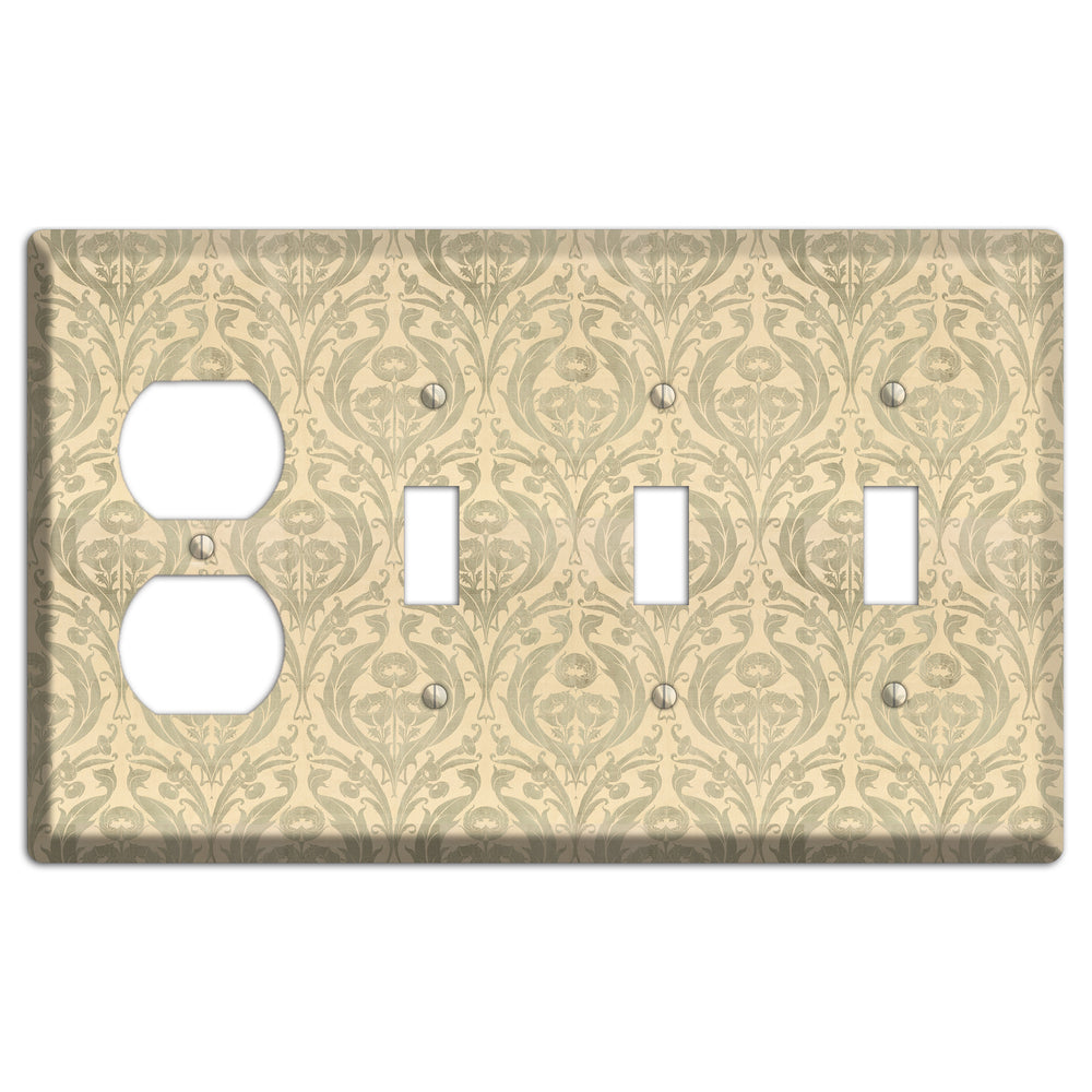 Whispered Thistle Duplex / 3 Toggle Wallplate