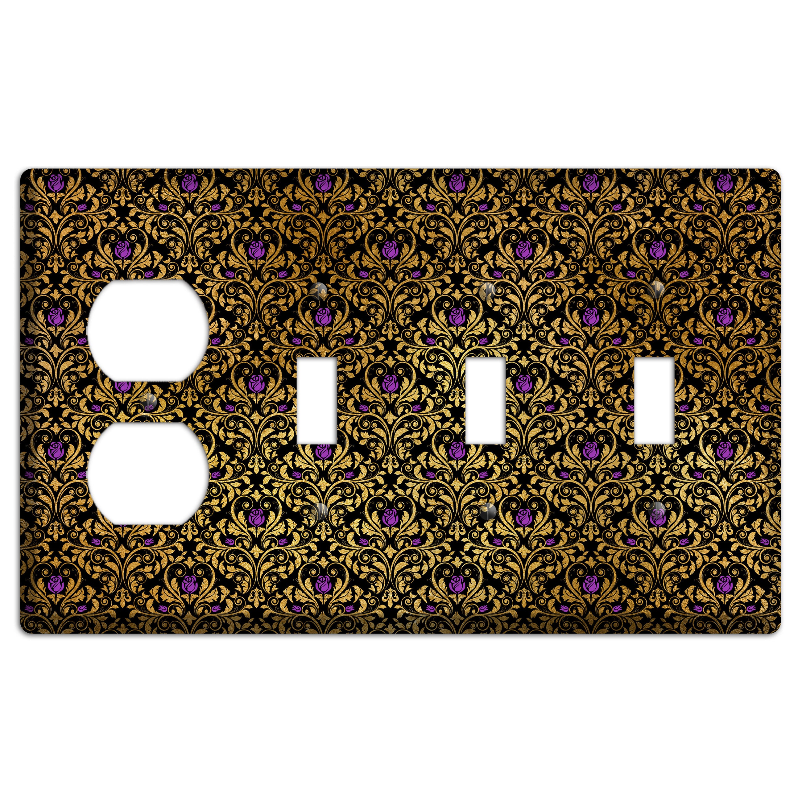Gilded Masquerade Duplex / 3 Toggle Wallplate