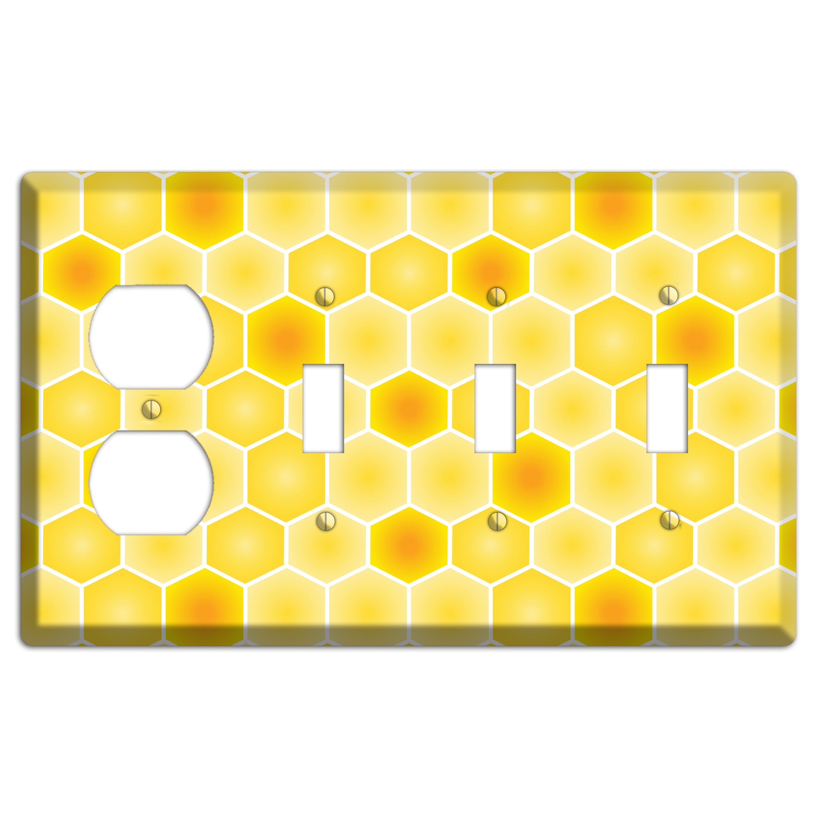 Liquid Gold Lattice Duplex / 3 Toggle Wallplate
