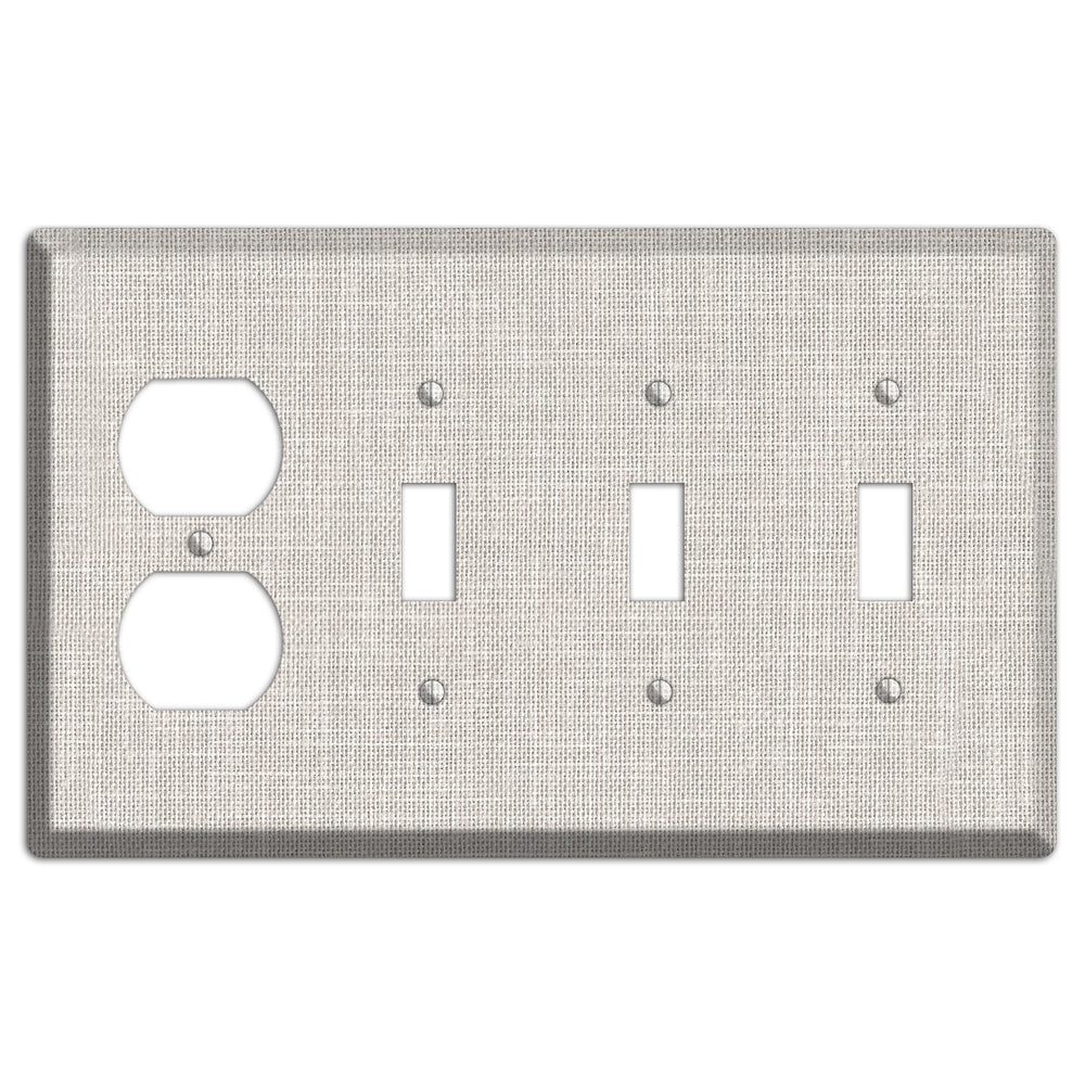 Linen Drift Duplex / 3 Toggle Wallplate