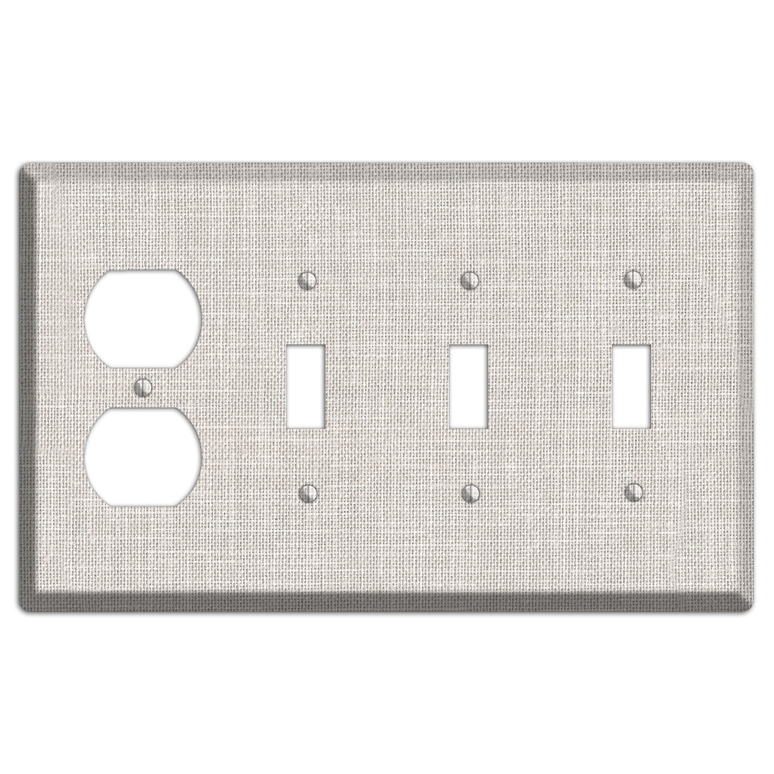 Linen Drift Duplex / 3 Toggle Wallplate