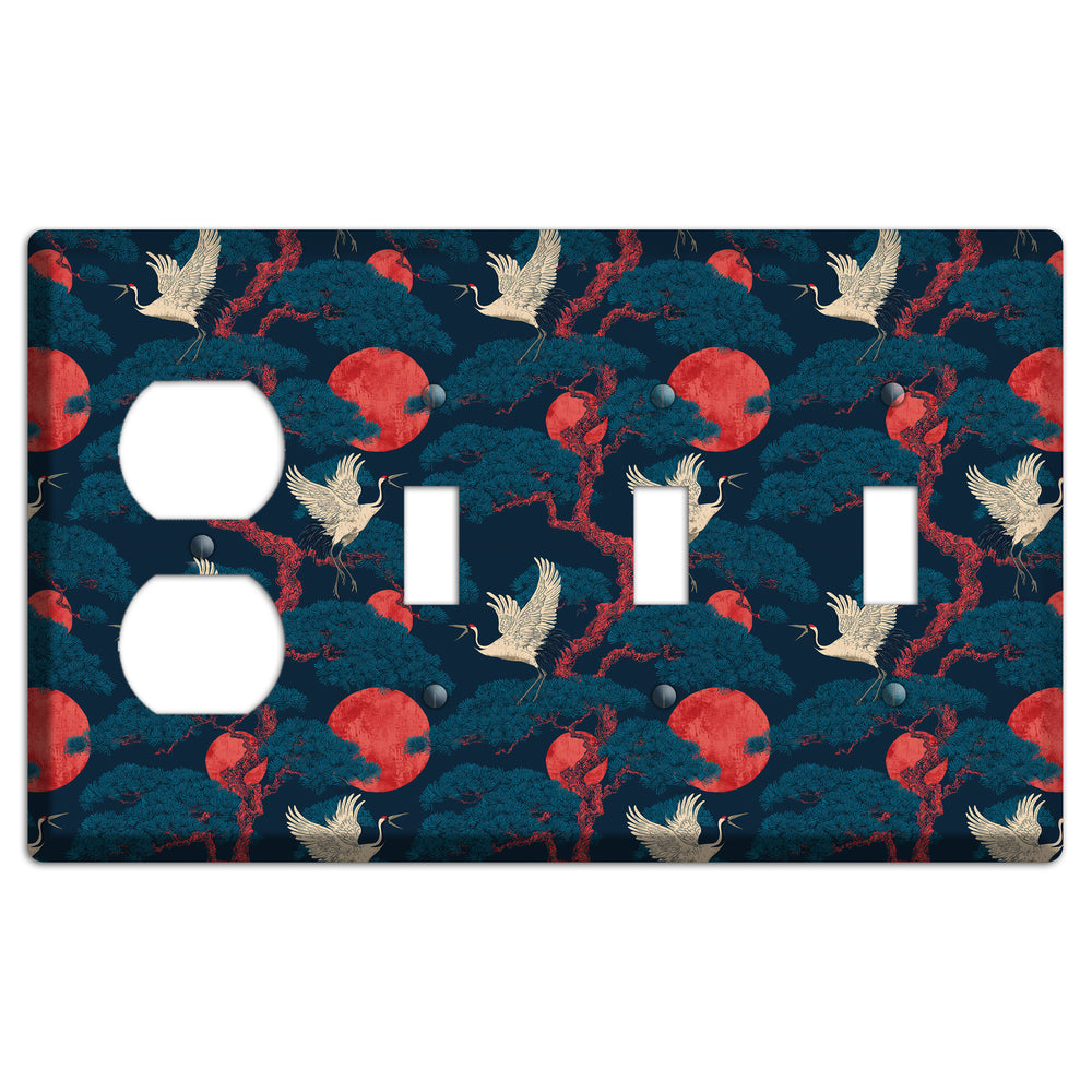 Cobalt Moon Passage Duplex / 3 Toggle Wallplate
