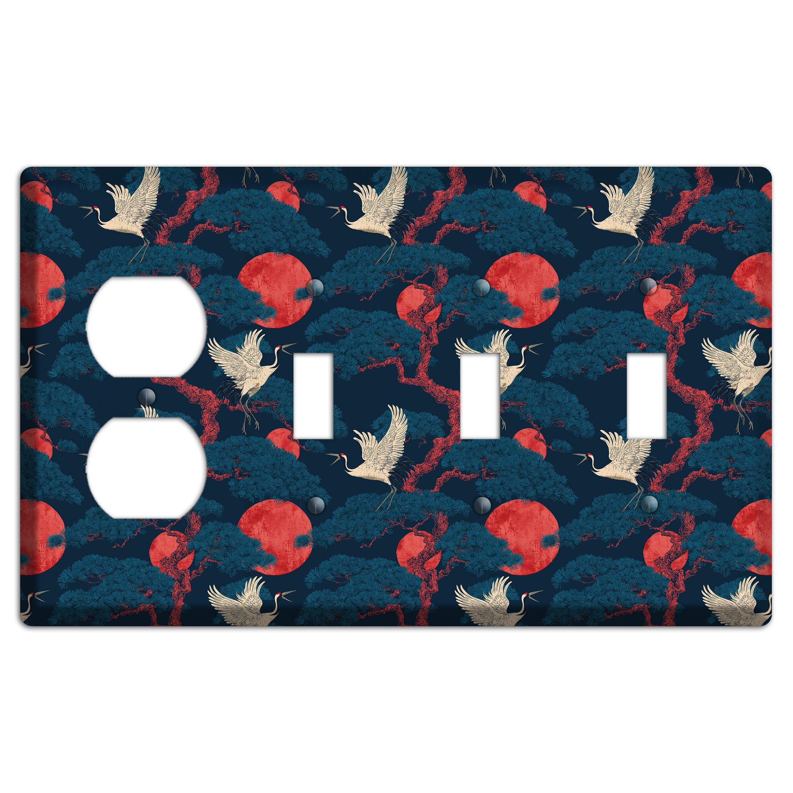 Cobalt Moon Passage Duplex / 3 Toggle Wallplate