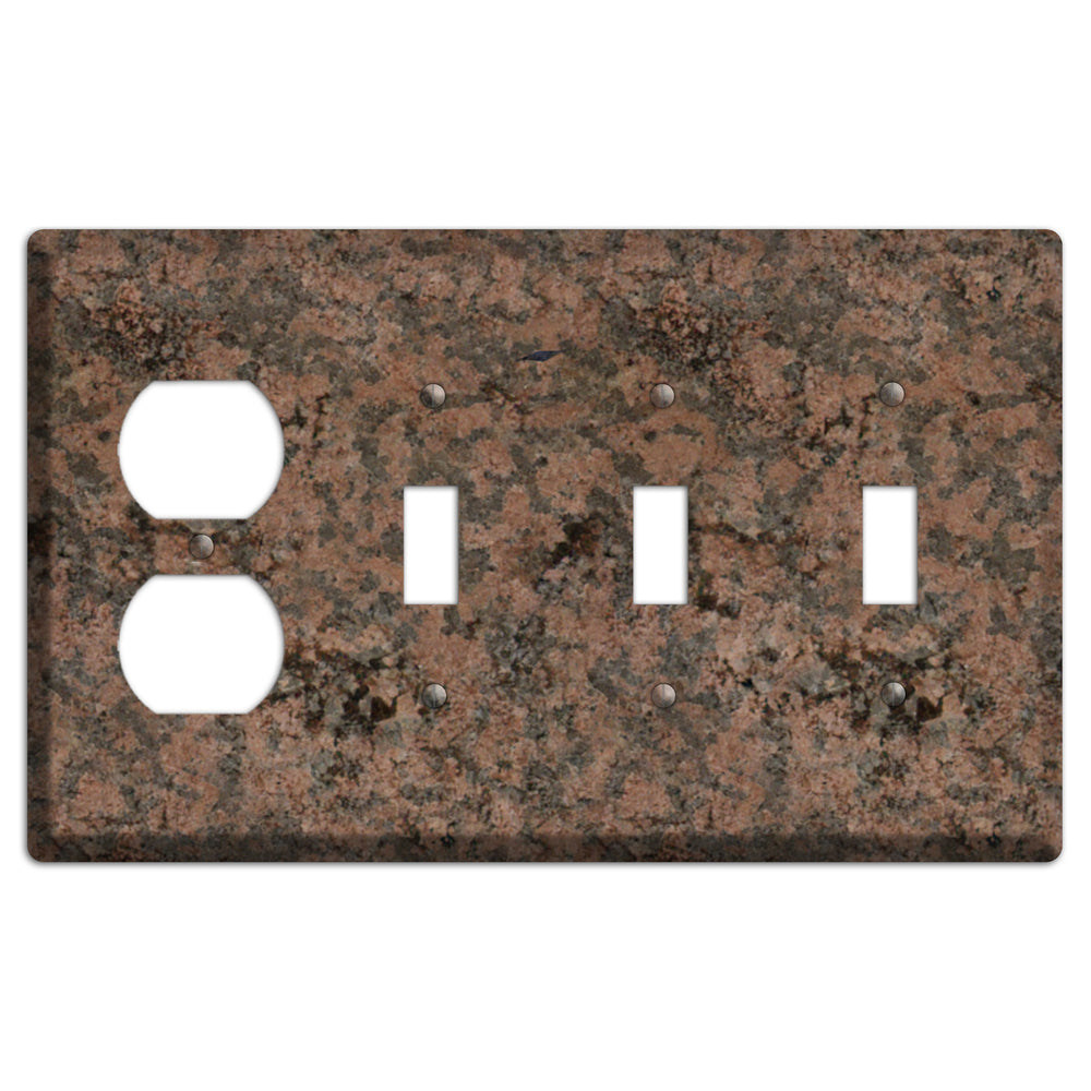 Granite Name: Indian Dakota Granite Duplex / 3 Toggle Wallplate