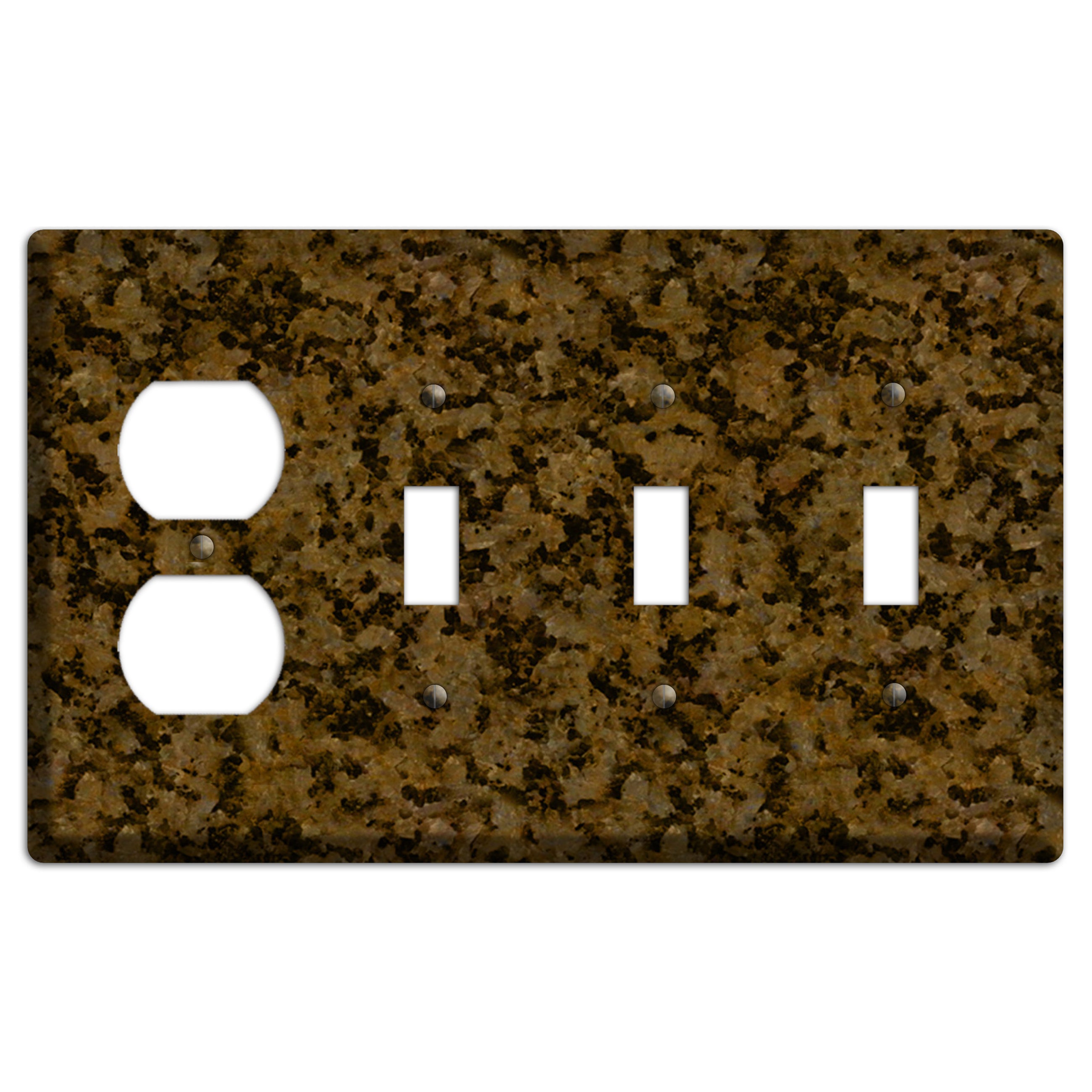 Tropic Brown Granite Duplex / 3 Toggle Wallplate