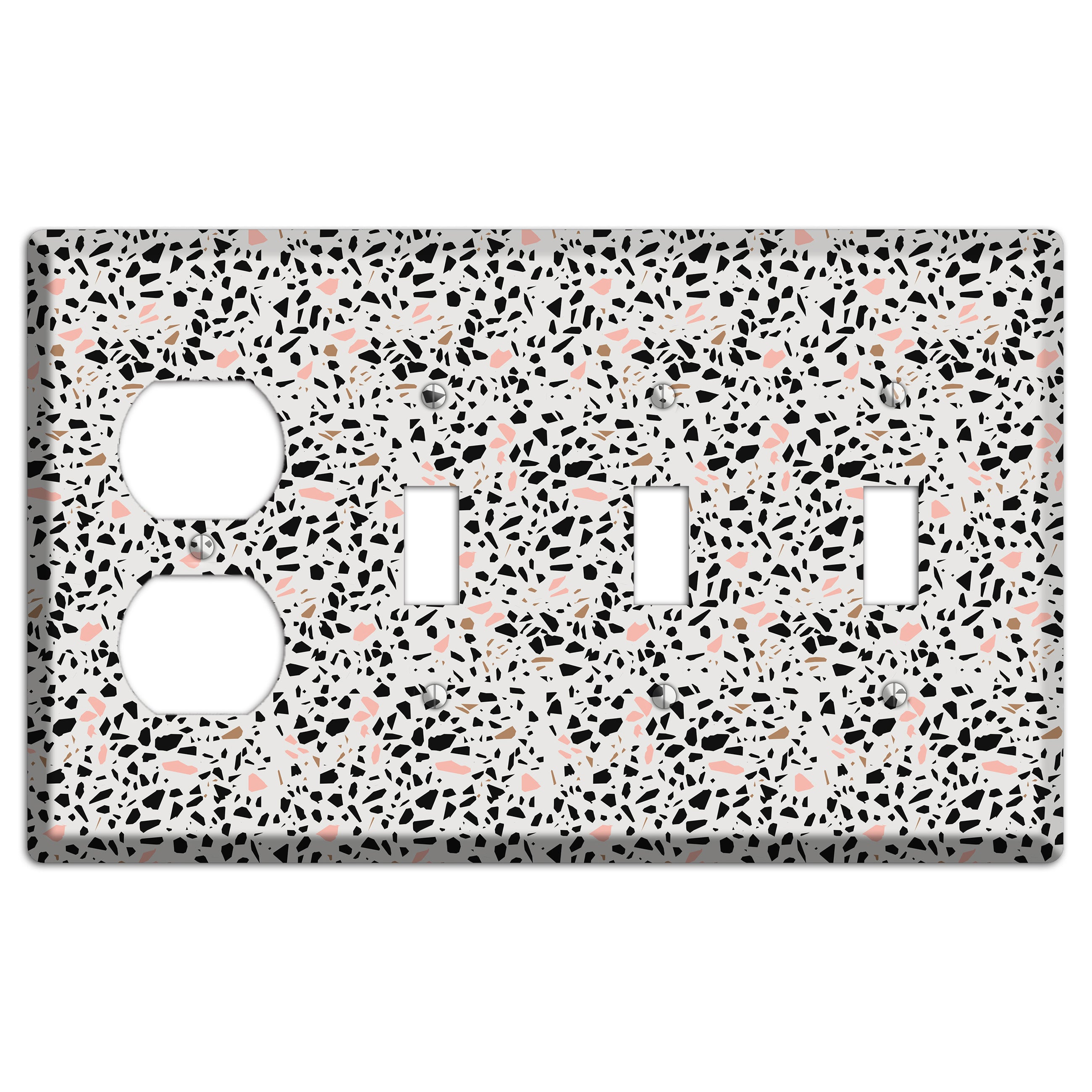 Monochrome Mix Duplex / 3 Toggle Wallplate