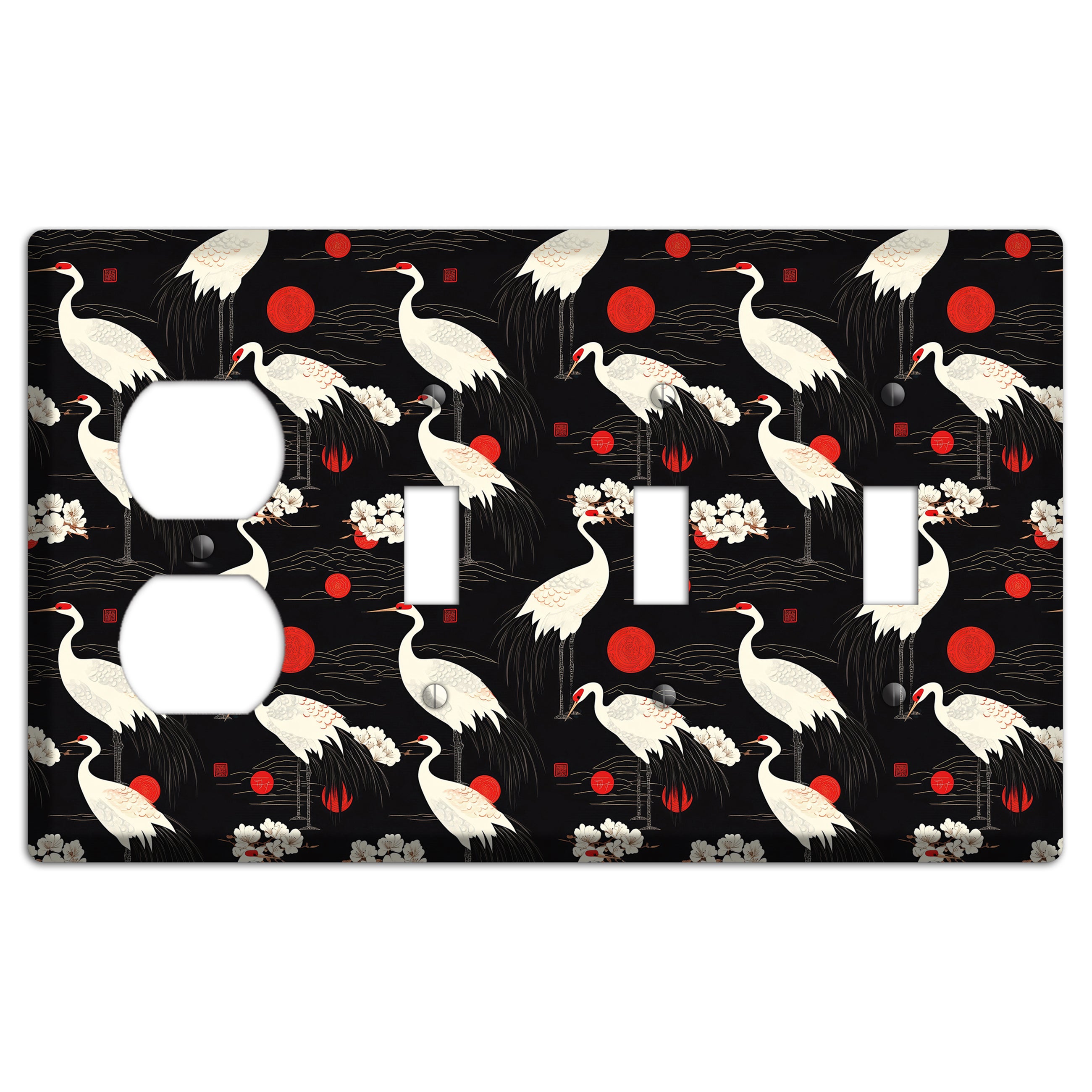 Obsidian Sun Vigil Duplex / 3 Toggle Wallplate