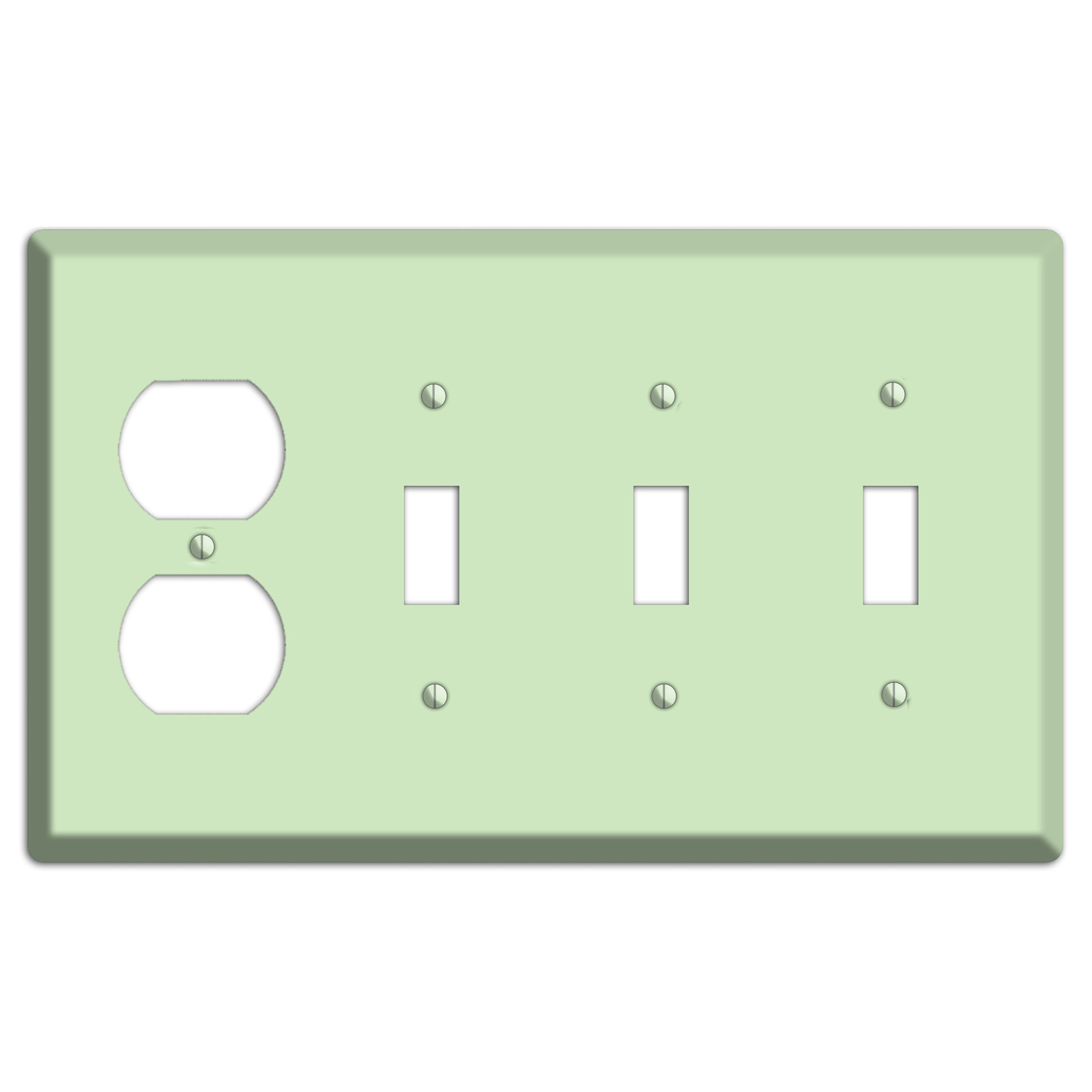 Baxter Mint Duplex / 3 Toggle Wallplate