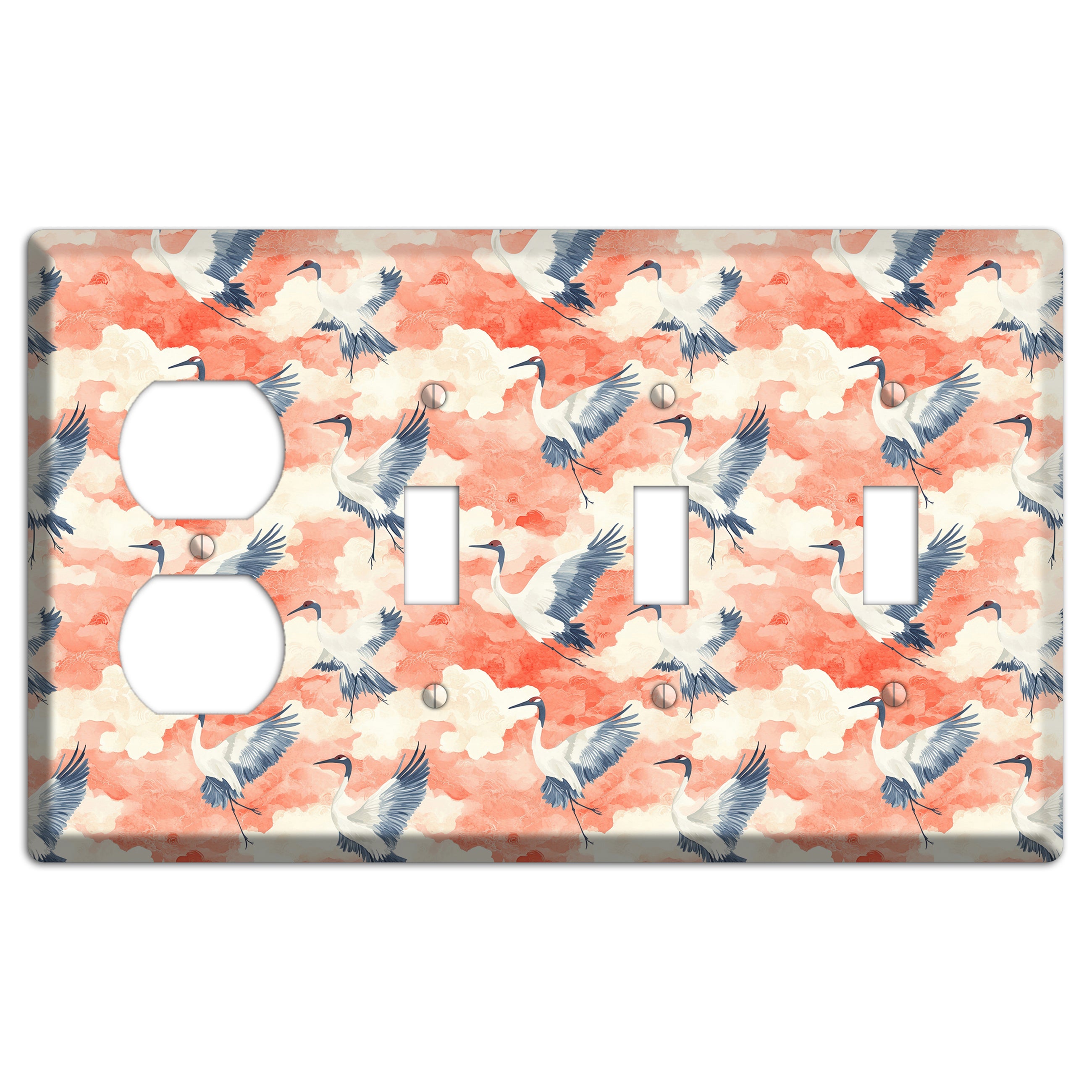 Coral Sky Migration Duplex / 3 Toggle Wallplate