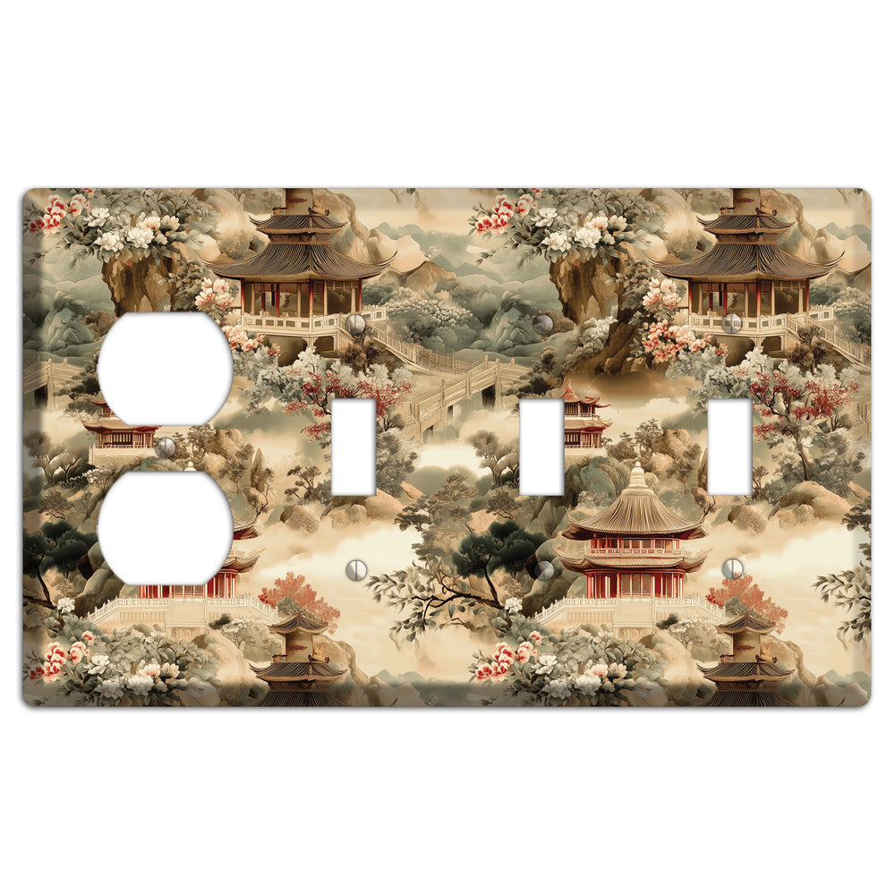 Jade Mountain Reverie Duplex / 3 Toggle Wallplate