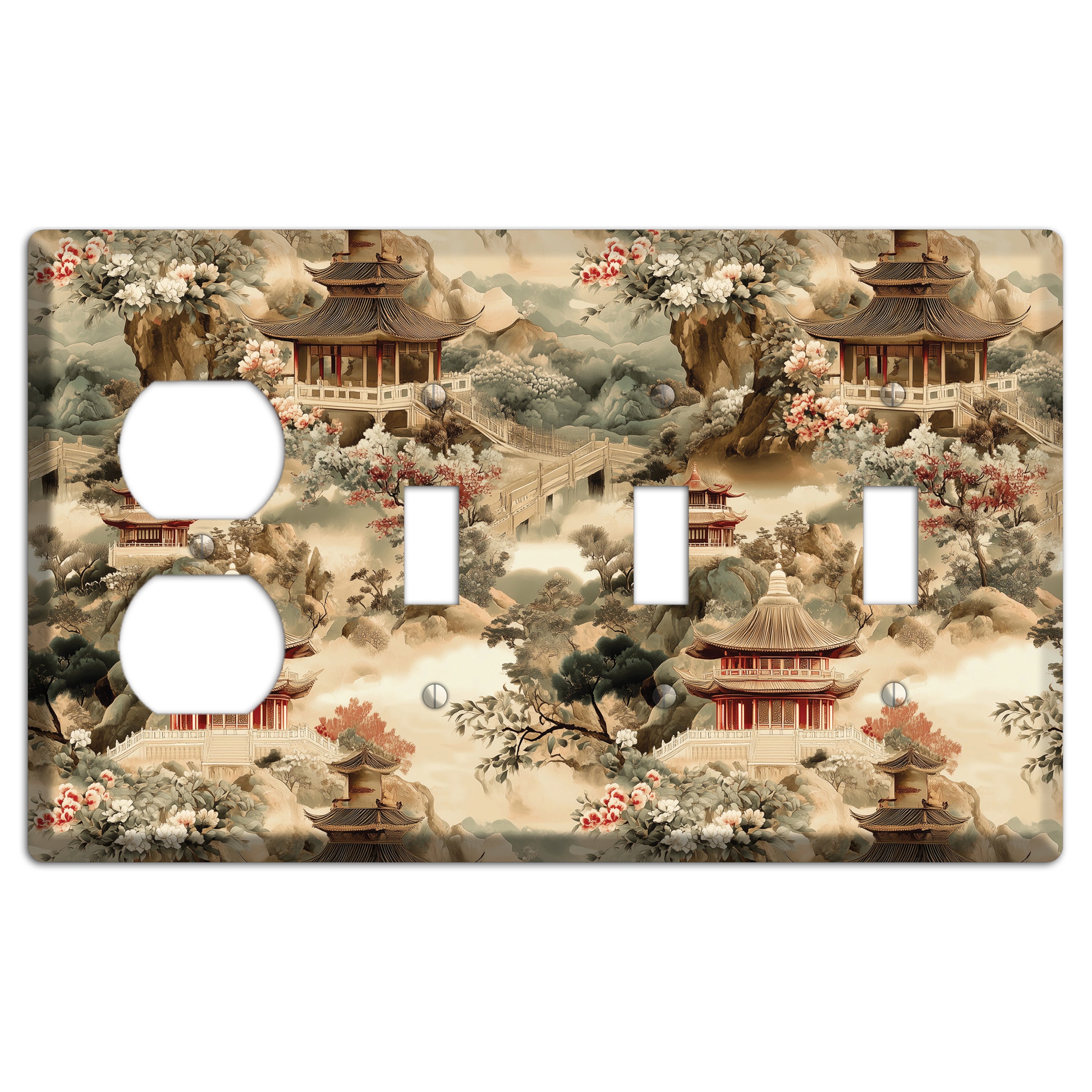 Jade Mountain Reverie Duplex / 3 Toggle Wallplate