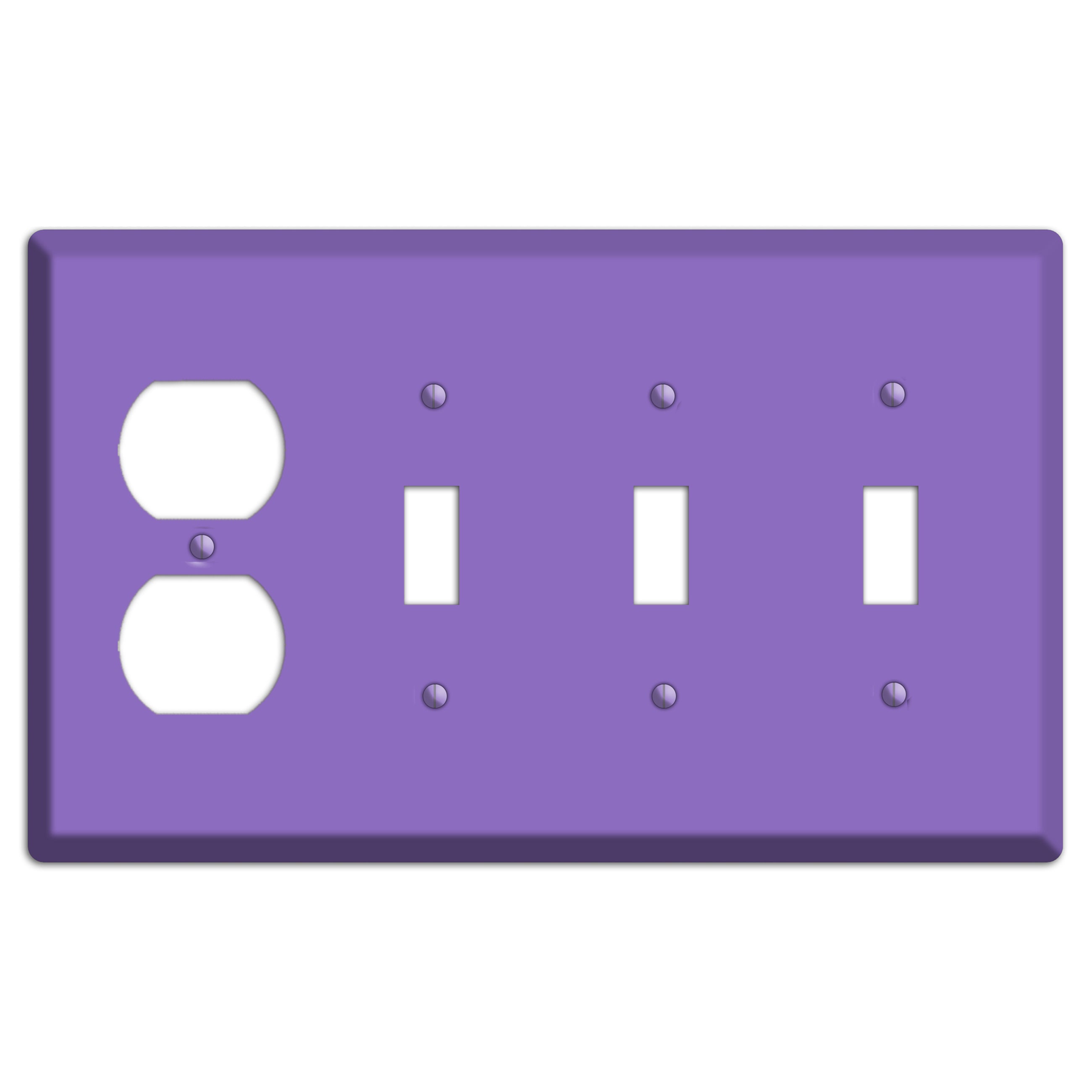 Baxter Violet Bloom Duplex / 3 Toggle Wallplate