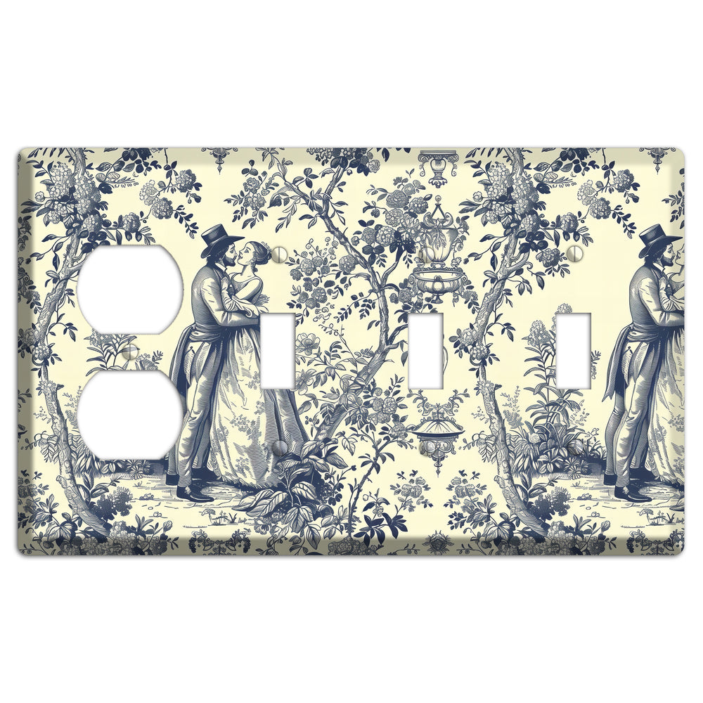 Garden Tryst Duplex / 3 Toggle Wallplate