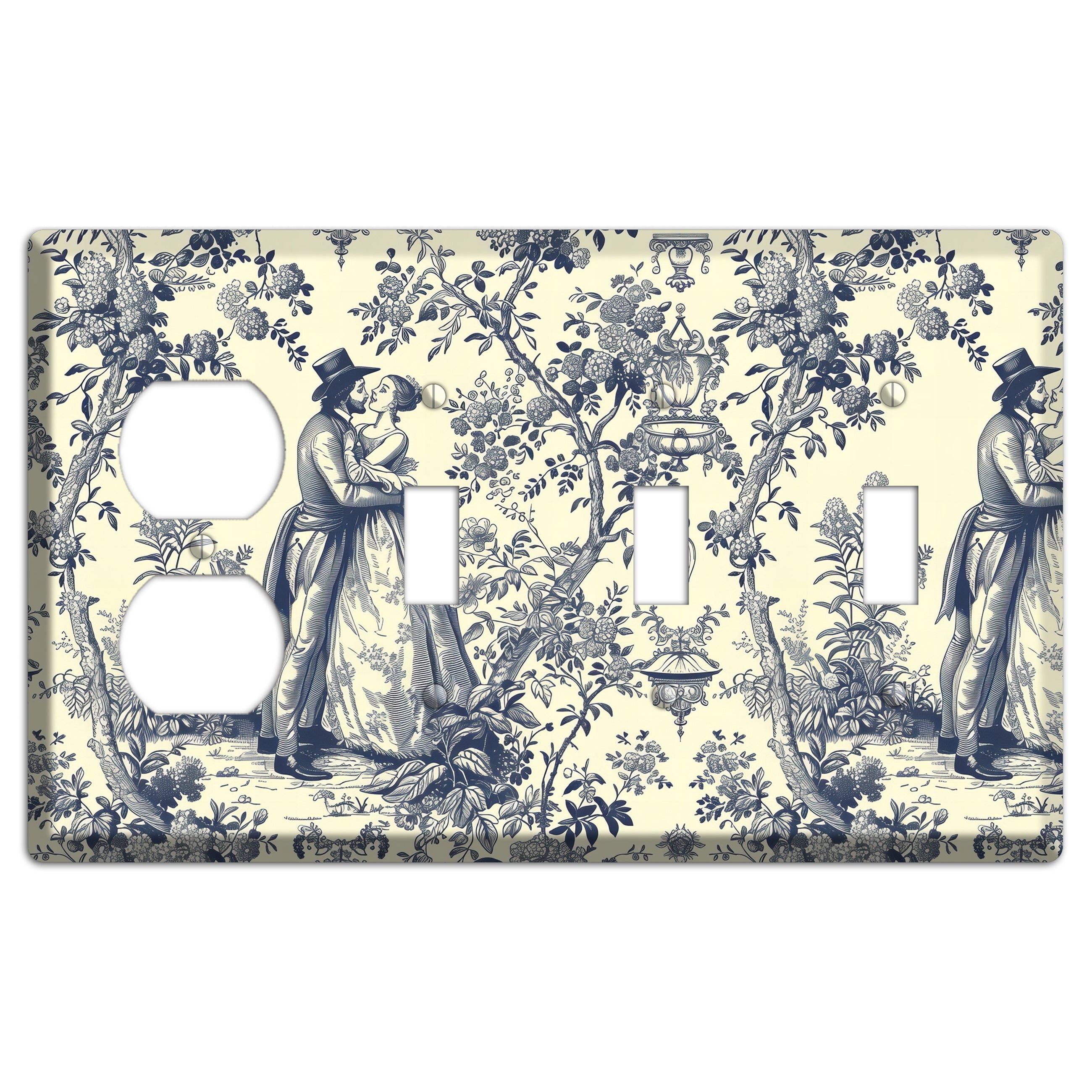 Garden Tryst Duplex / 3 Toggle Wallplate