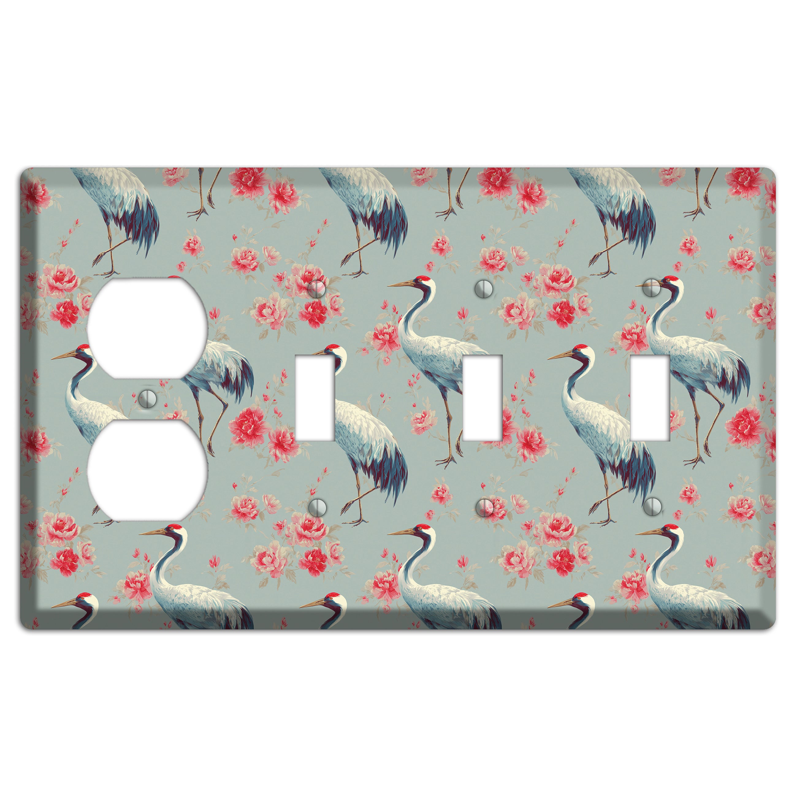 Rose Mist Vigil Duplex / 3 Toggle Wallplate