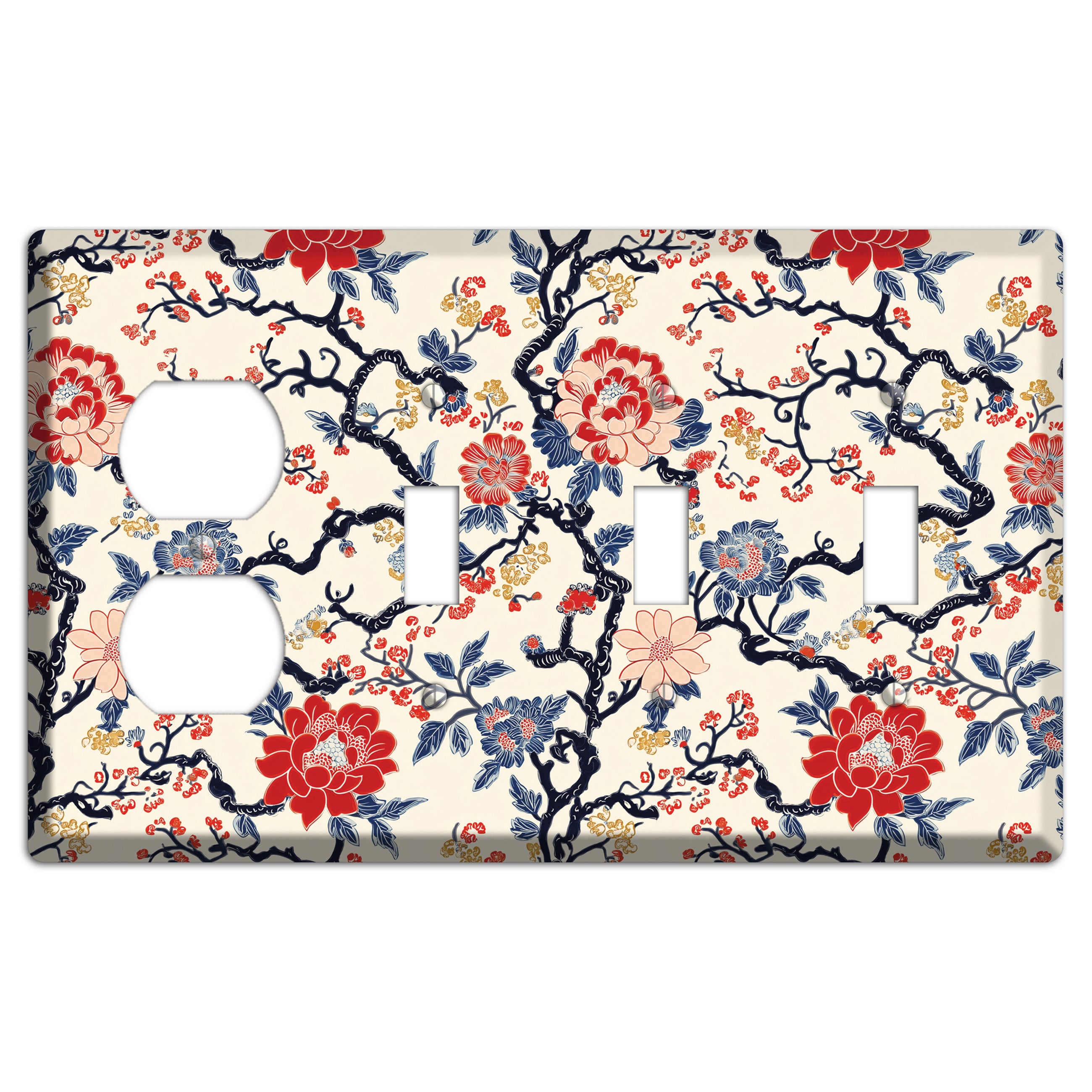 Crimson Branch Reverie Duplex / 3 Toggle Wallplate