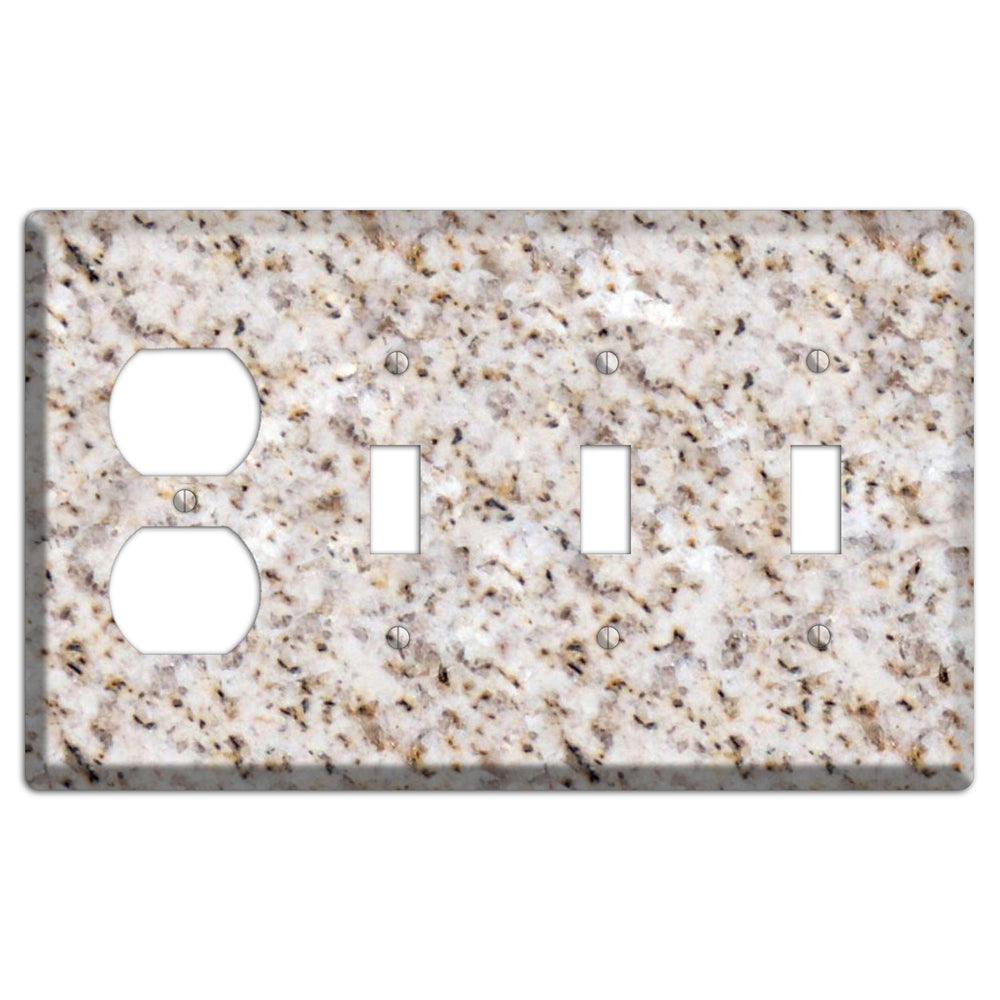 Luna Pearl Granite Duplex / 3 Toggle Wallplate