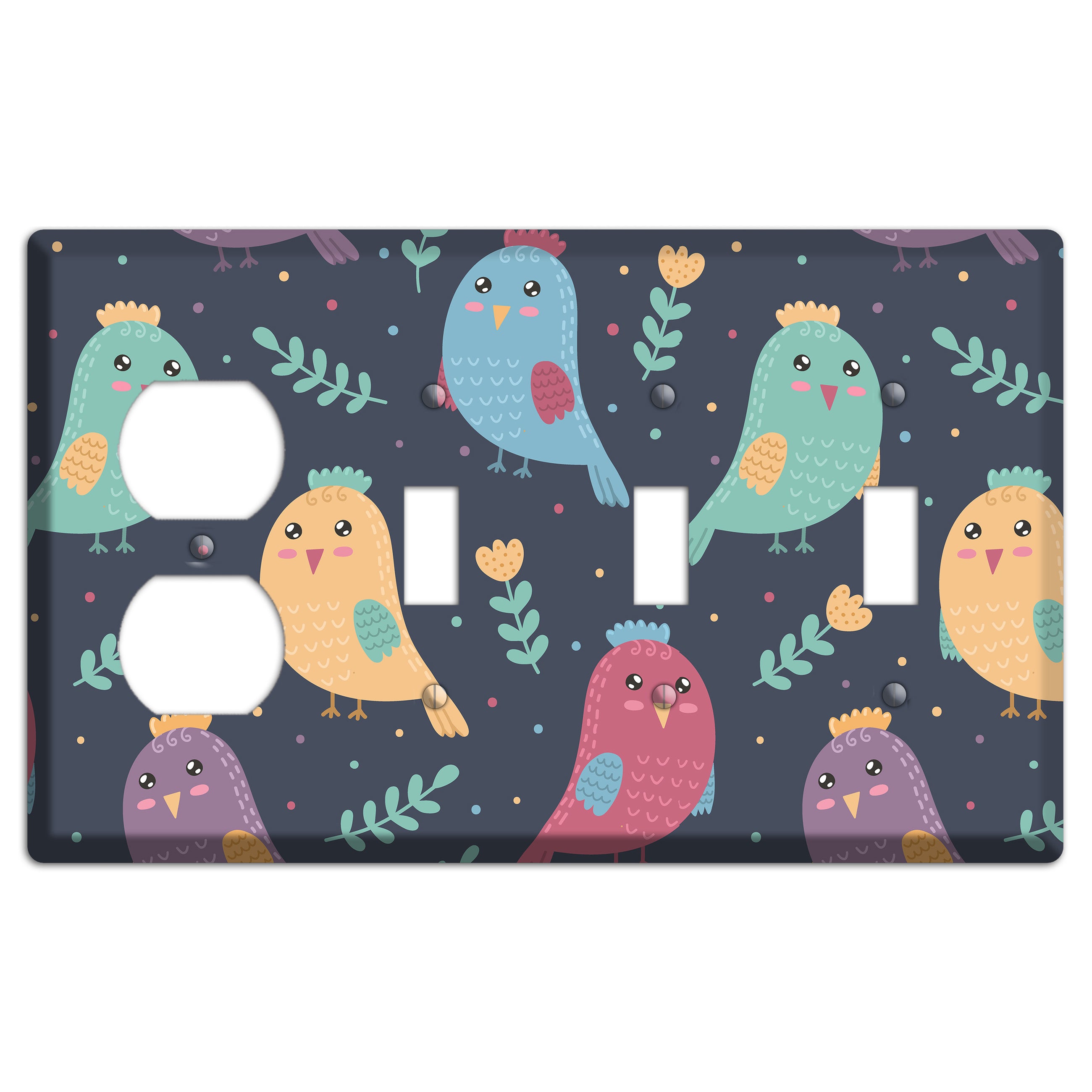Jungle Giggles (Dark) Duplex / 3 Toggle Wallplate