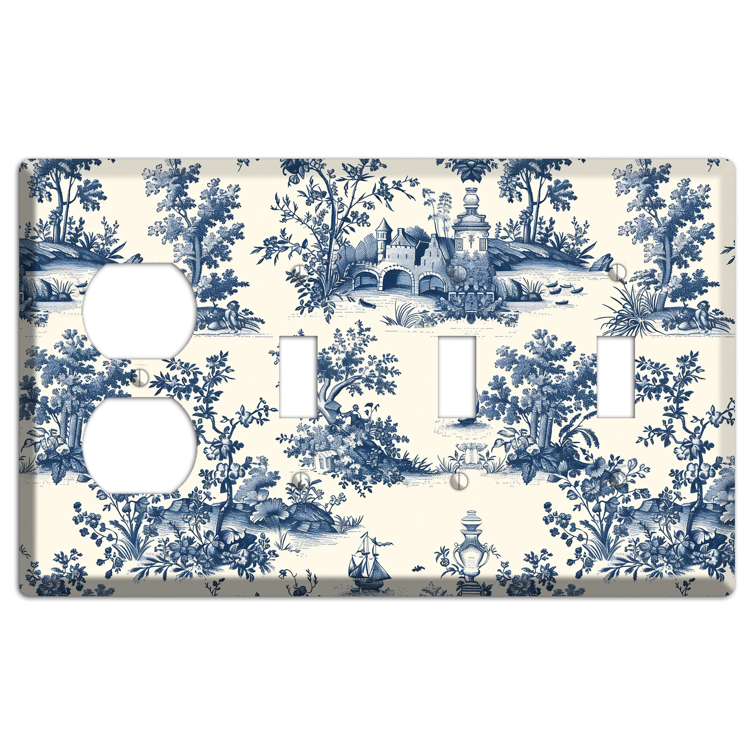Harbor & Hedgerow Duplex / 3 Toggle Wallplate