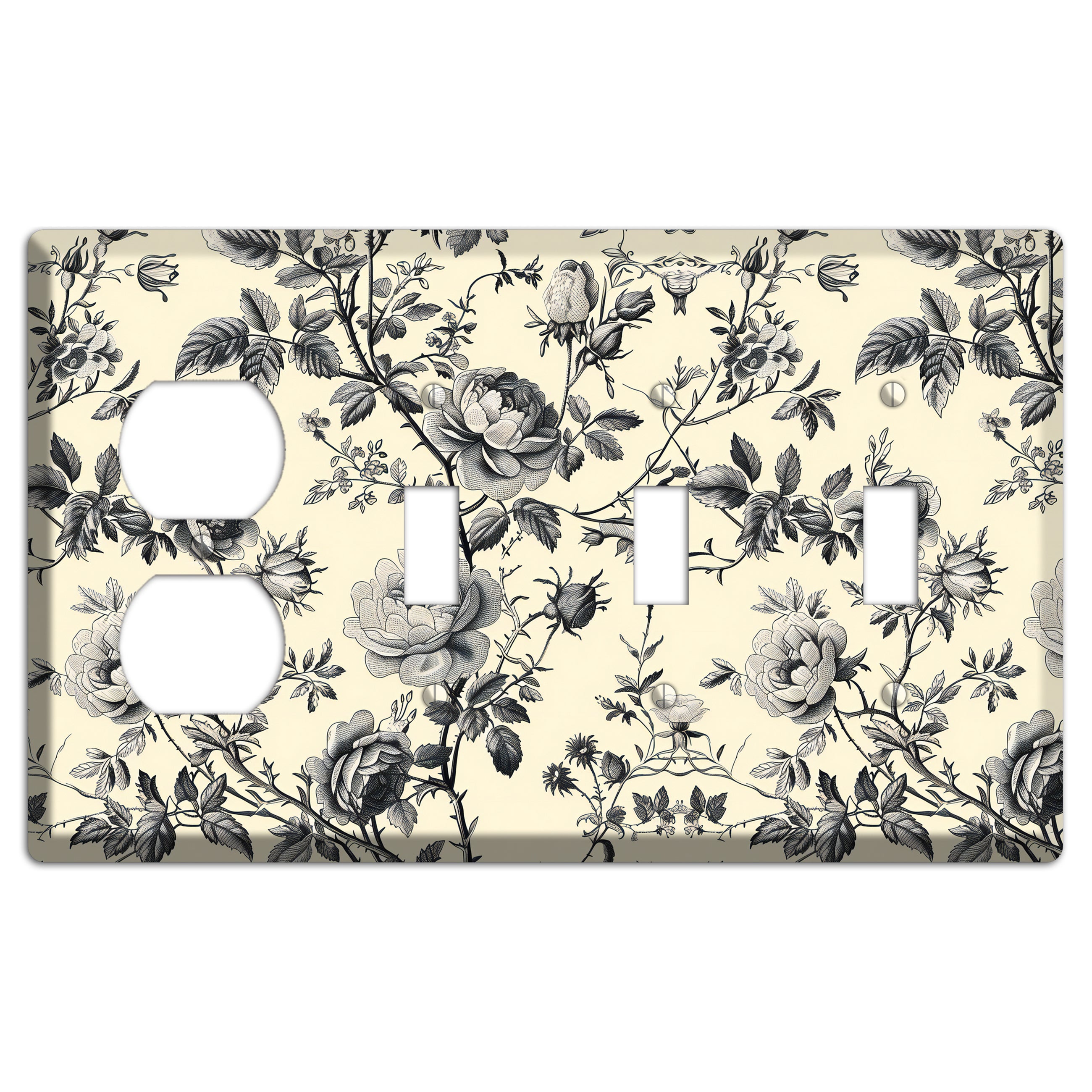 Thorned Reverie Duplex / 3 Toggle Wallplate