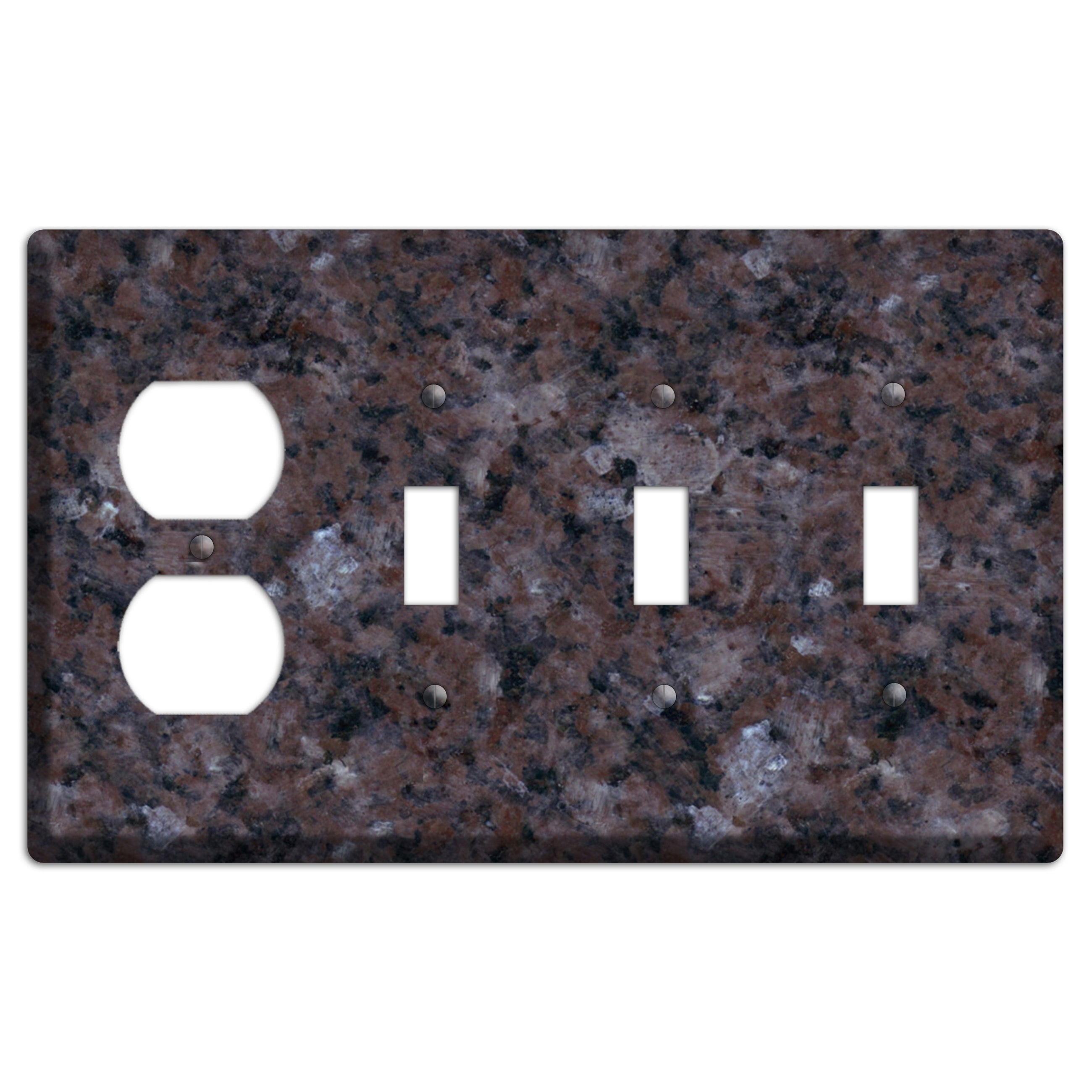 Tan Brown Granite Duplex / 3 Toggle Wallplate