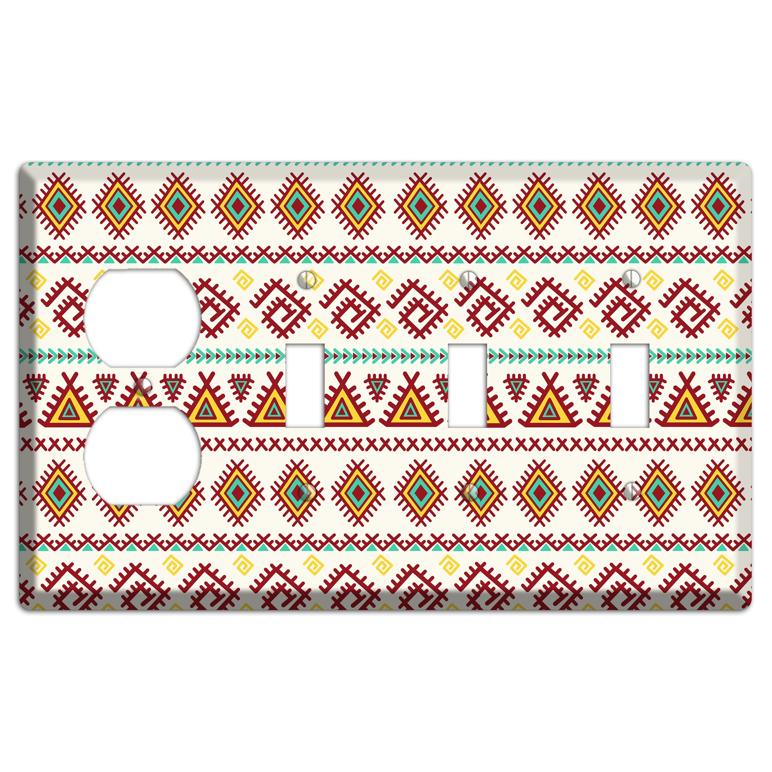 Crimson Tapestry Duplex / 3 Toggle Wallplate