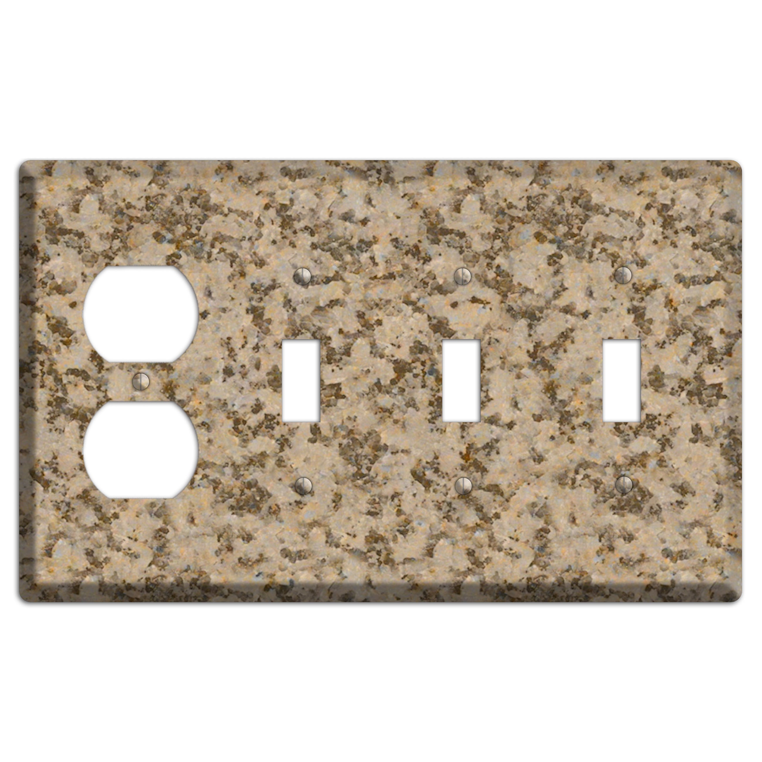 Giallo Santa Cecilia Granite Duplex / 3 Toggle Wallplate