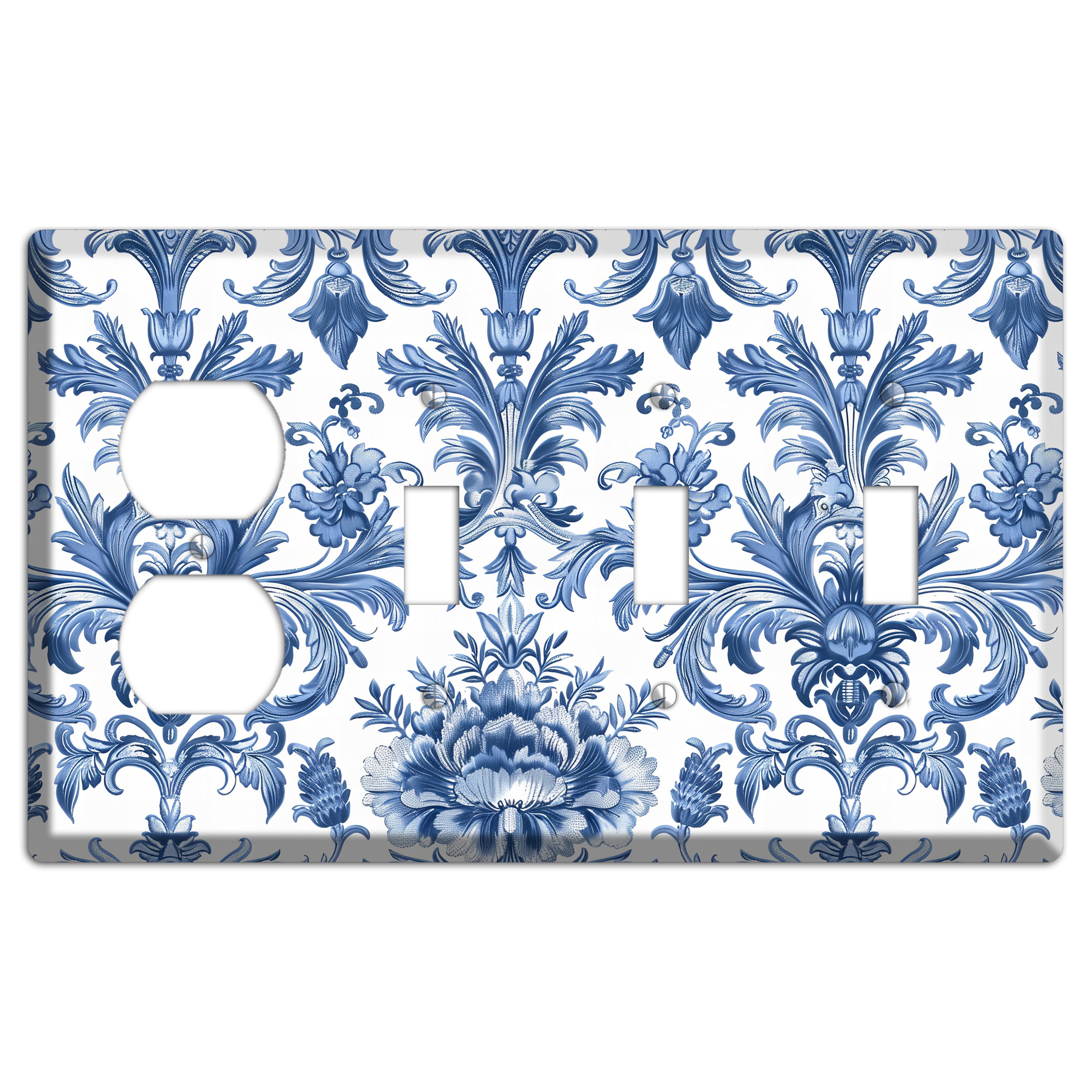 Porcelain Garden Reverie Duplex / 3 Toggle Wallplate