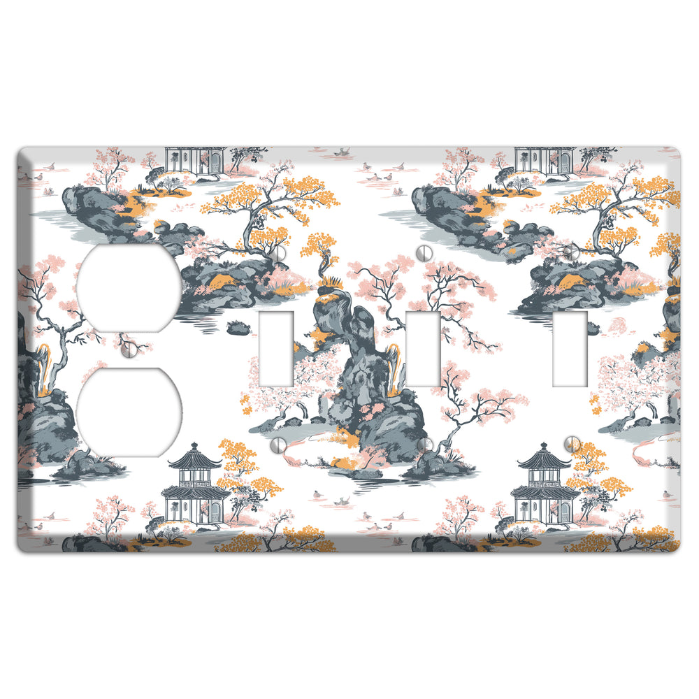 Stone Garden Reverie Duplex / 3 Toggle Wallplate