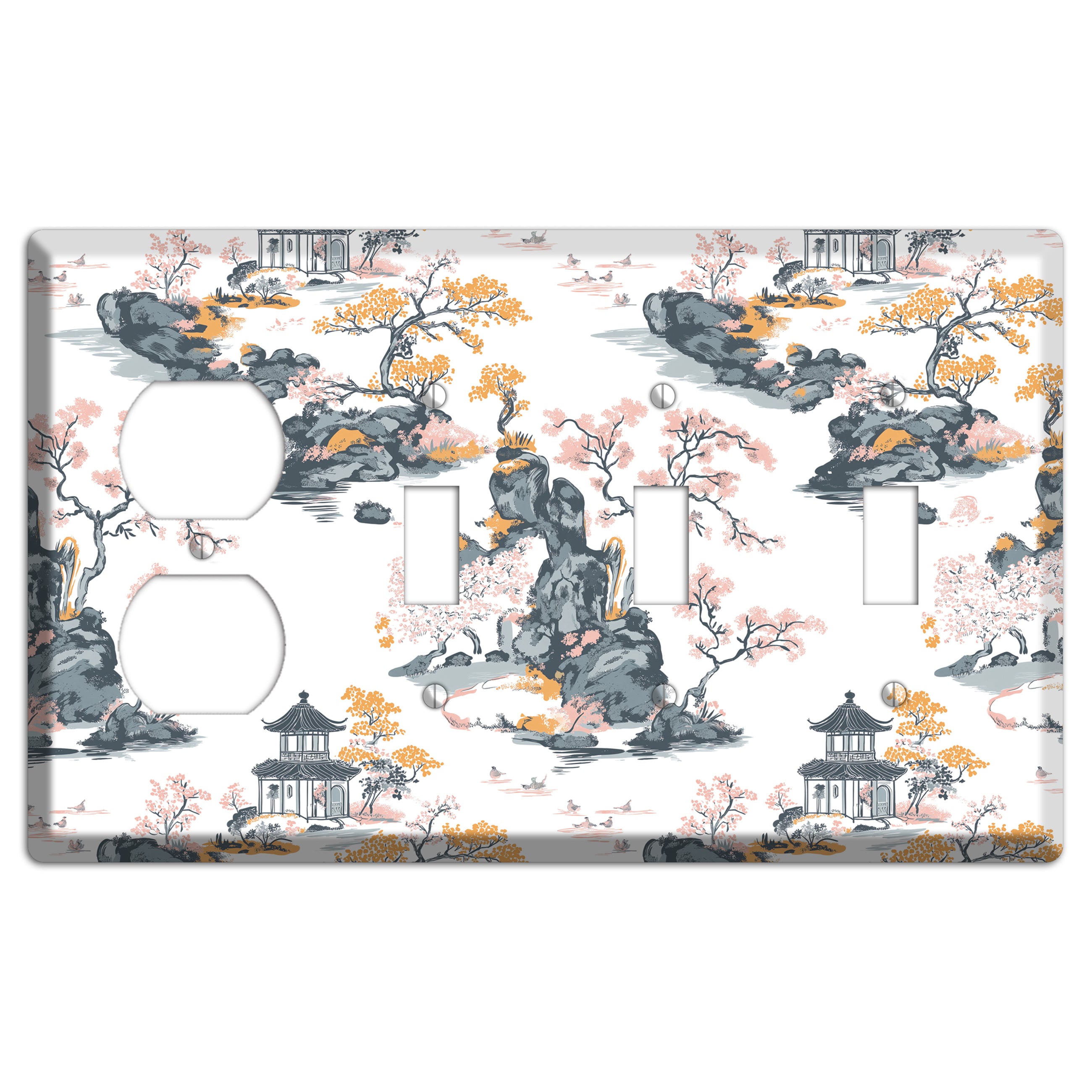 Stone Garden Reverie Duplex / 3 Toggle Wallplate