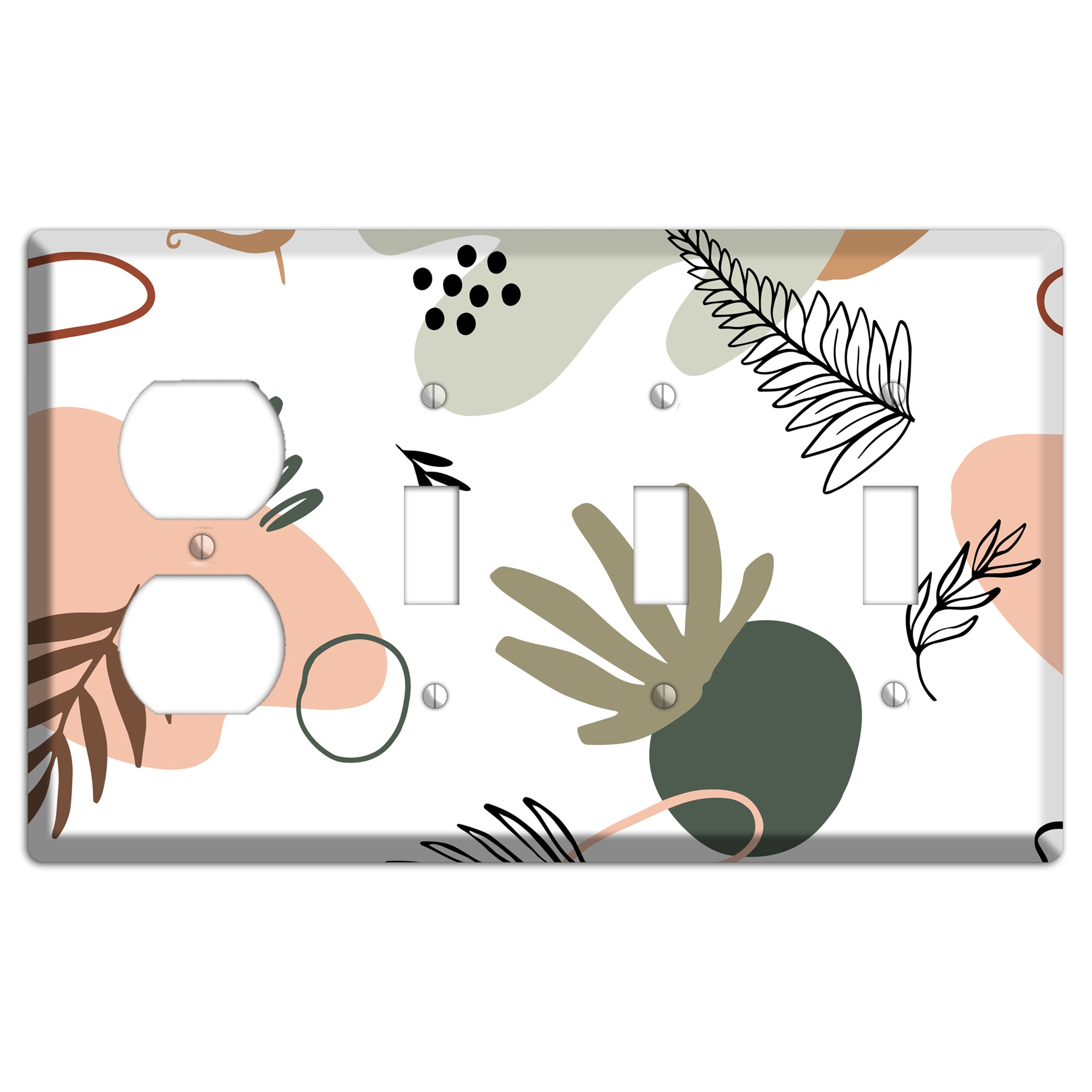 Botanical Scatter Duplex / 3 Toggle Wallplate