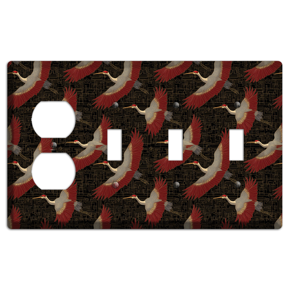 Scarlet Circuit Flight Duplex / 3 Toggle Wallplate
