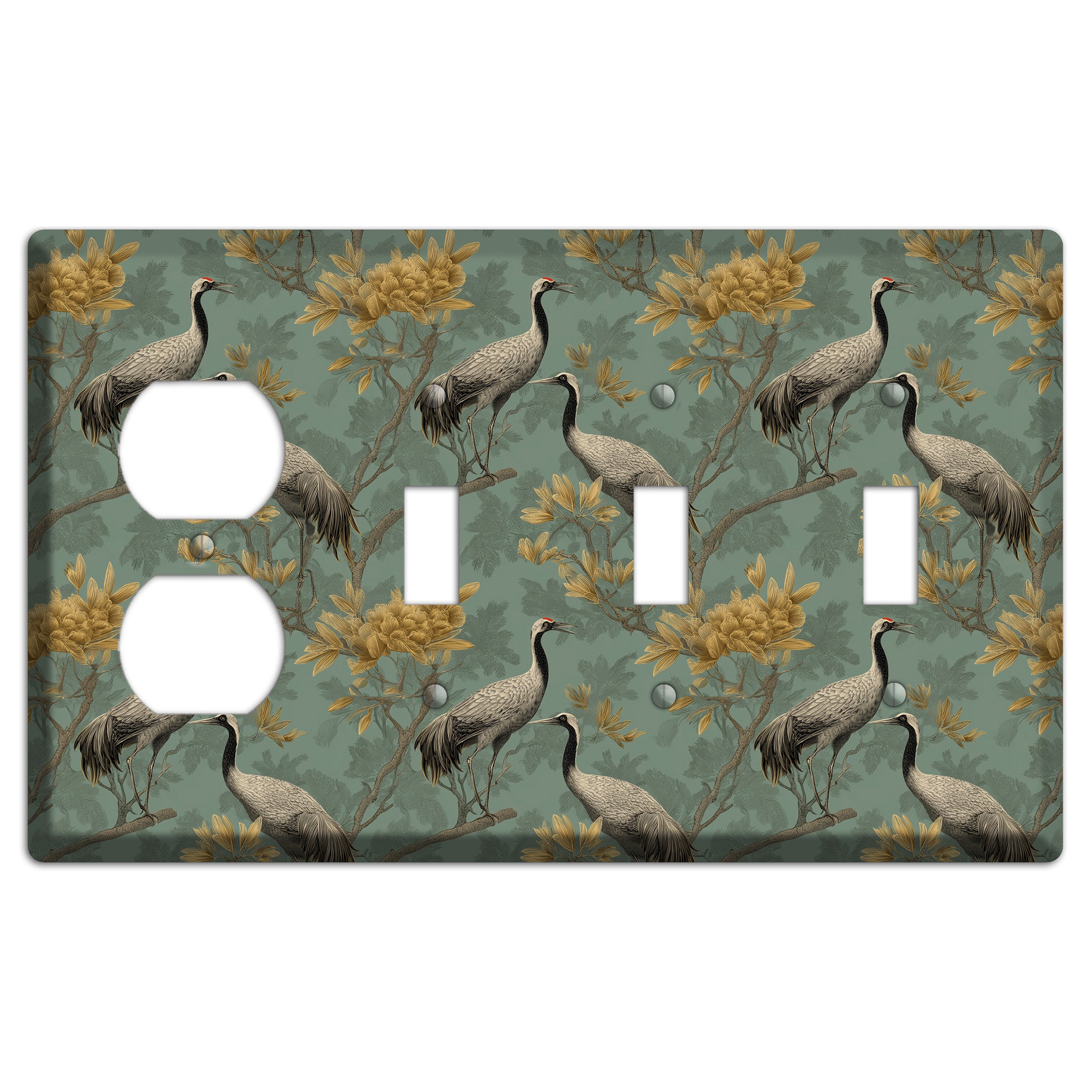 Sage Garden Vigil Duplex / 3 Toggle Wallplate