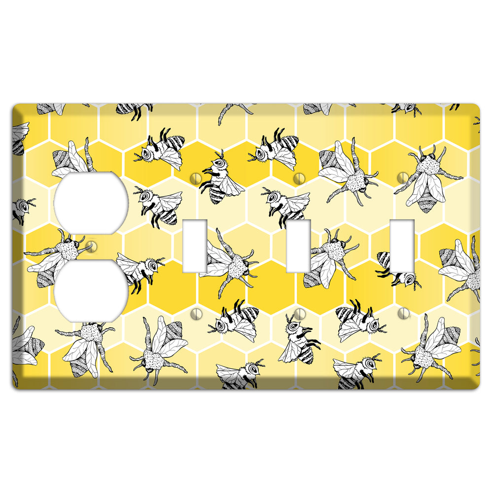 Hive Mind Scatter Duplex / 3 Toggle Wallplate