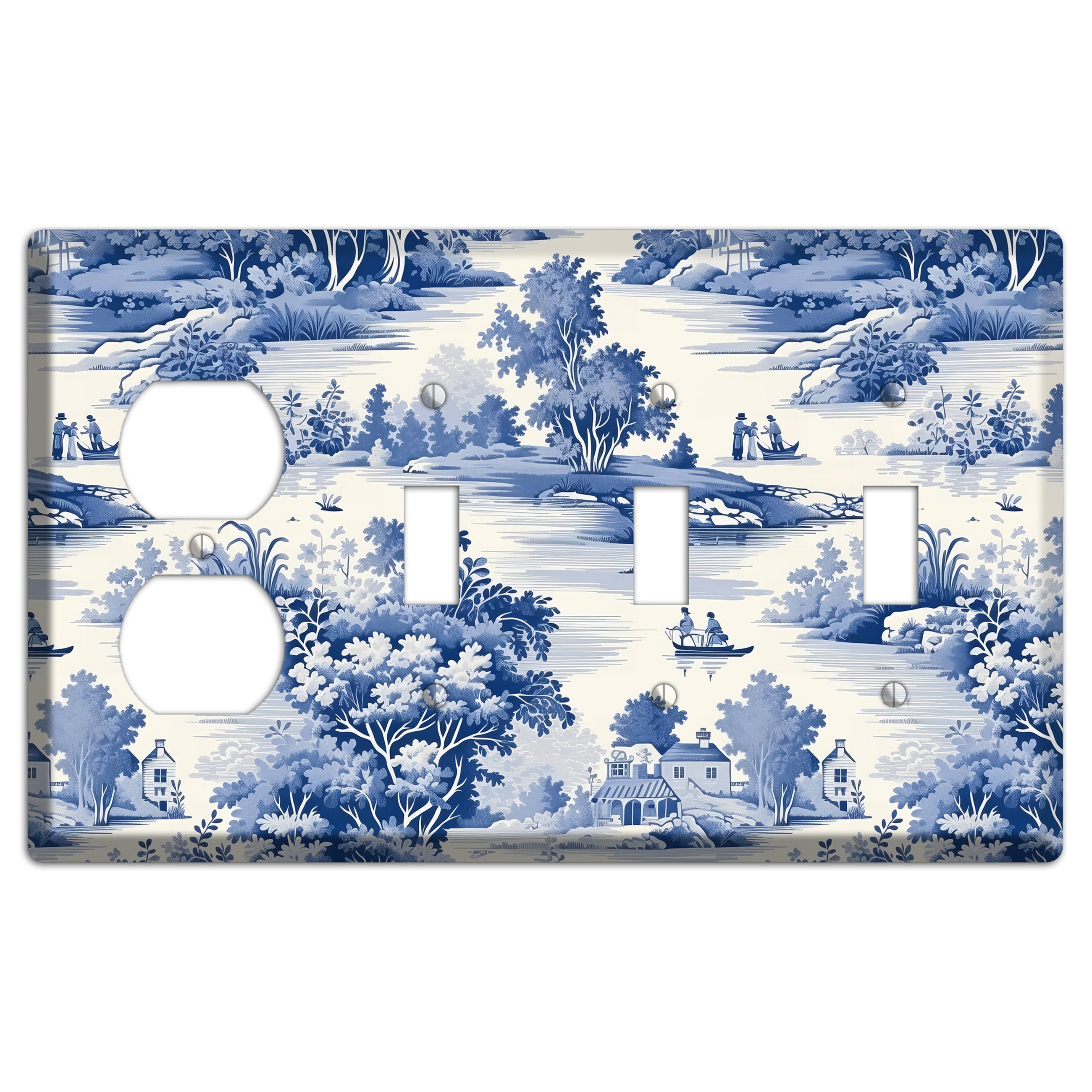 River & Reverie Duplex / 3 Toggle Wallplate