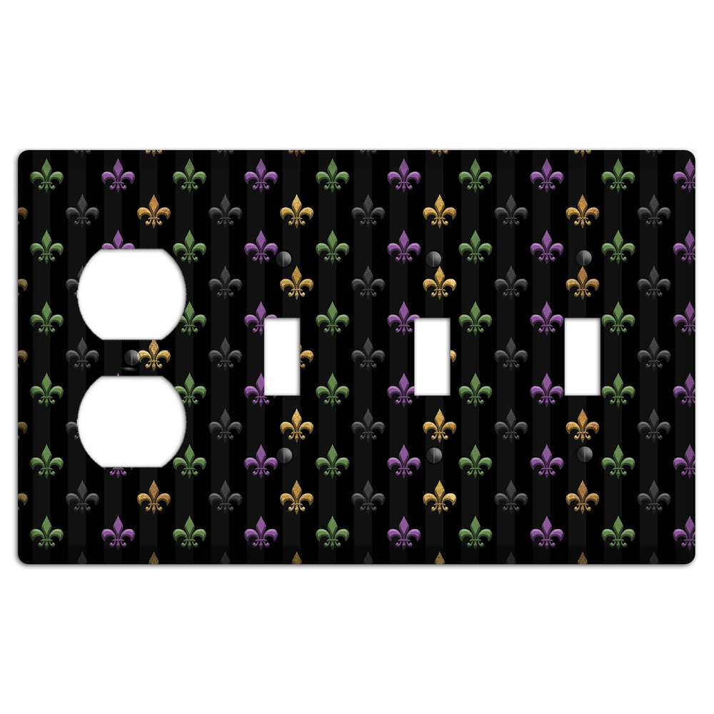 Midnight Fleur Duplex / 3 Toggle Wallplate