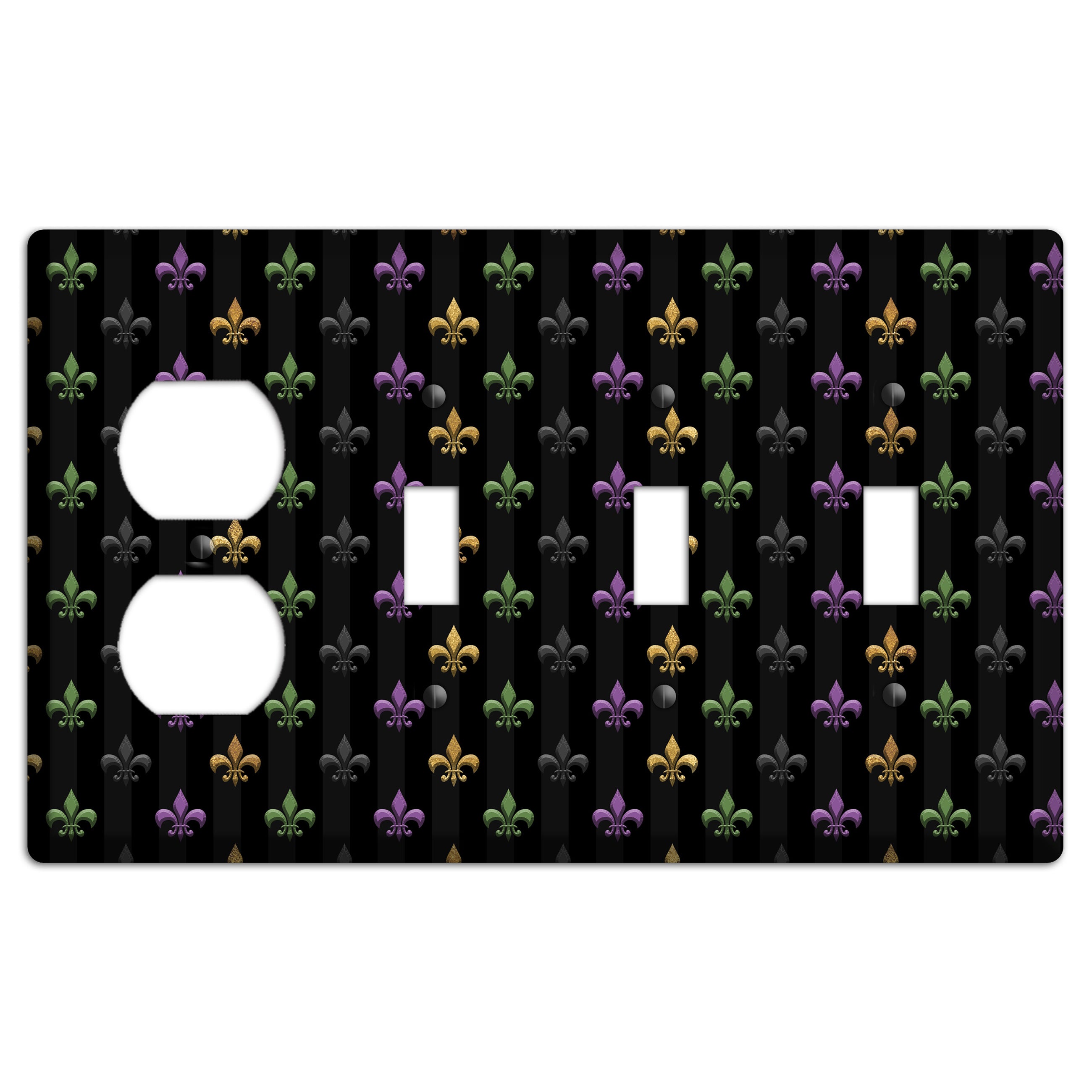 Midnight Fleur Duplex / 3 Toggle Wallplate