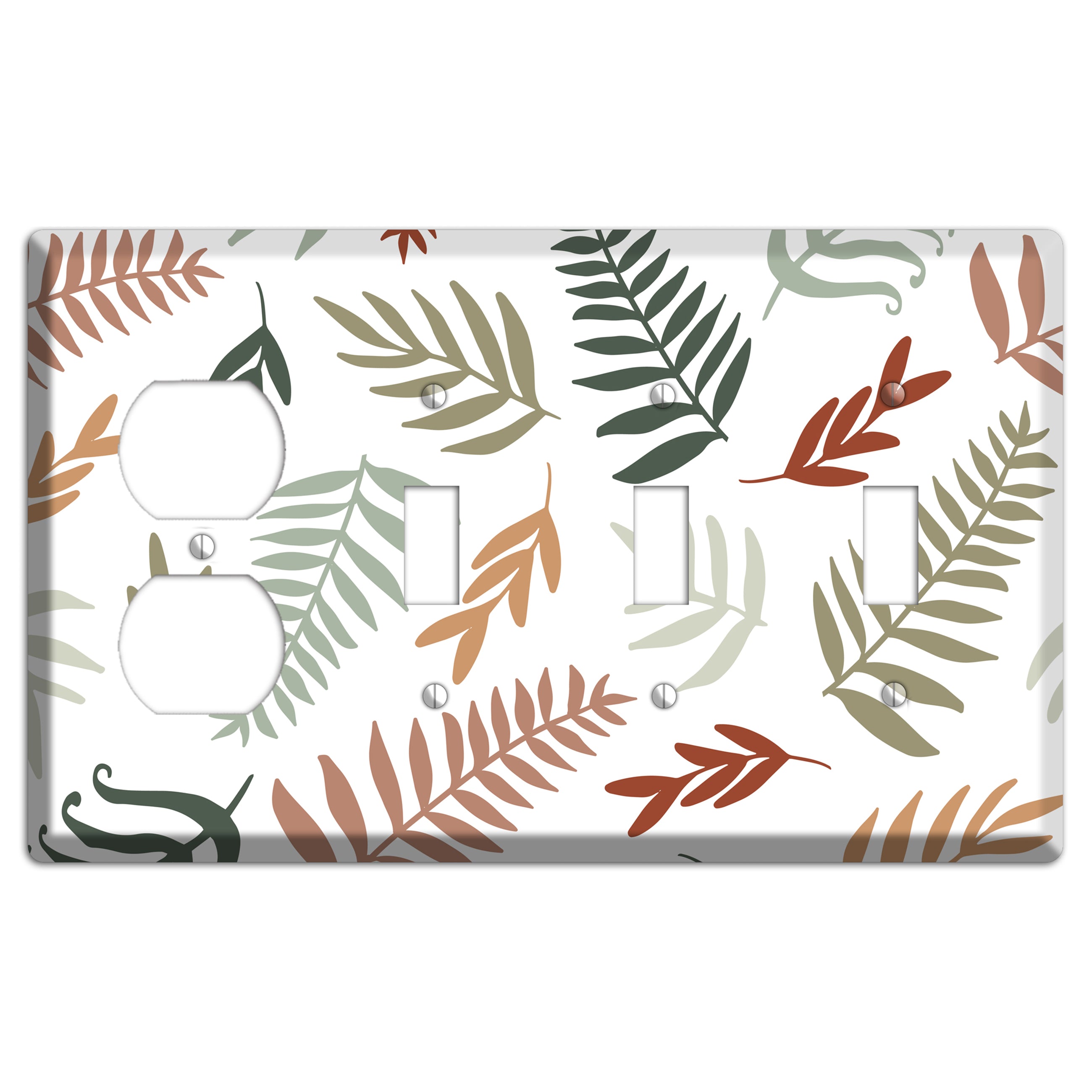 Foliage Adrift Duplex / 3 Toggle Wallplate