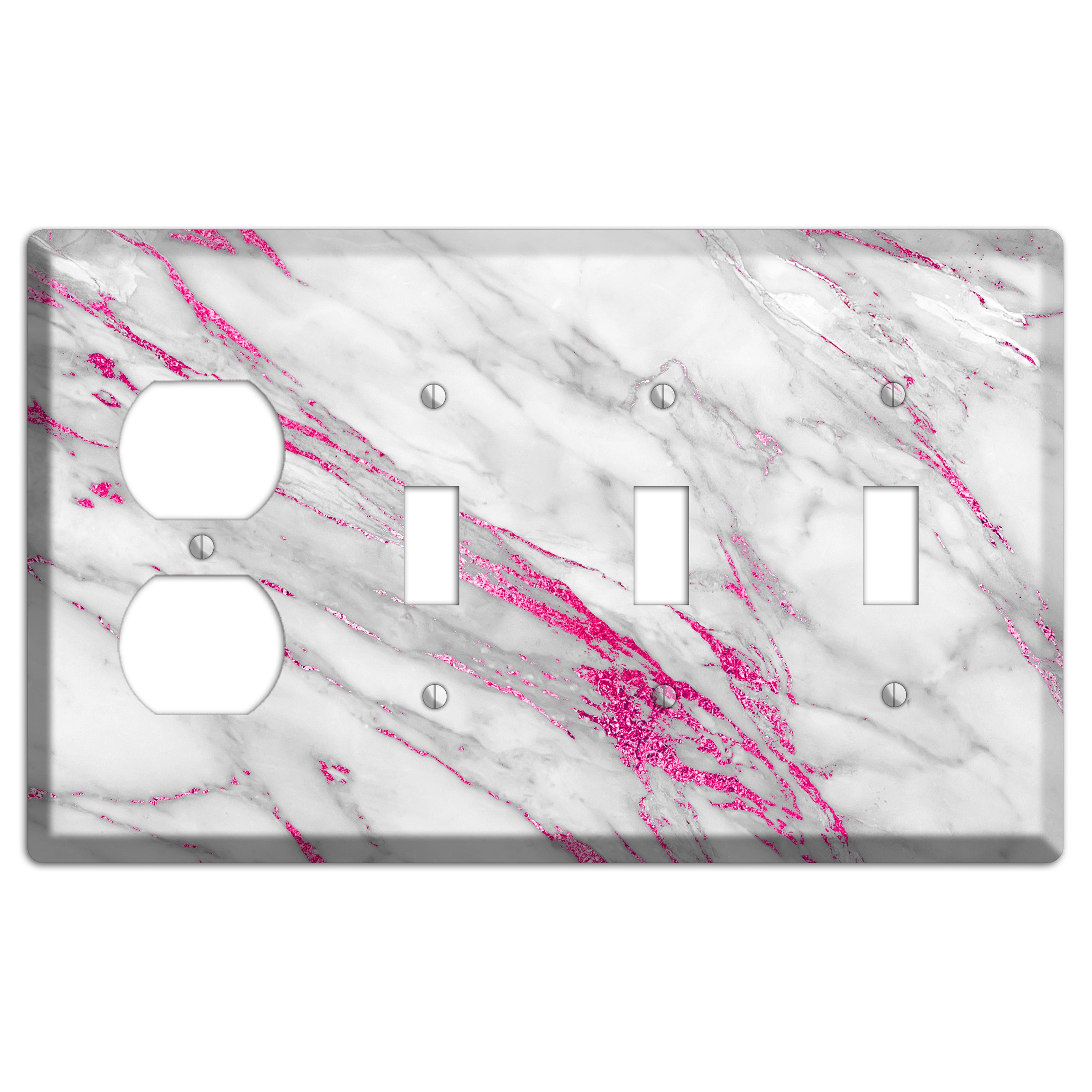Can Can Marble Duplex / 3 Toggle Wallplate