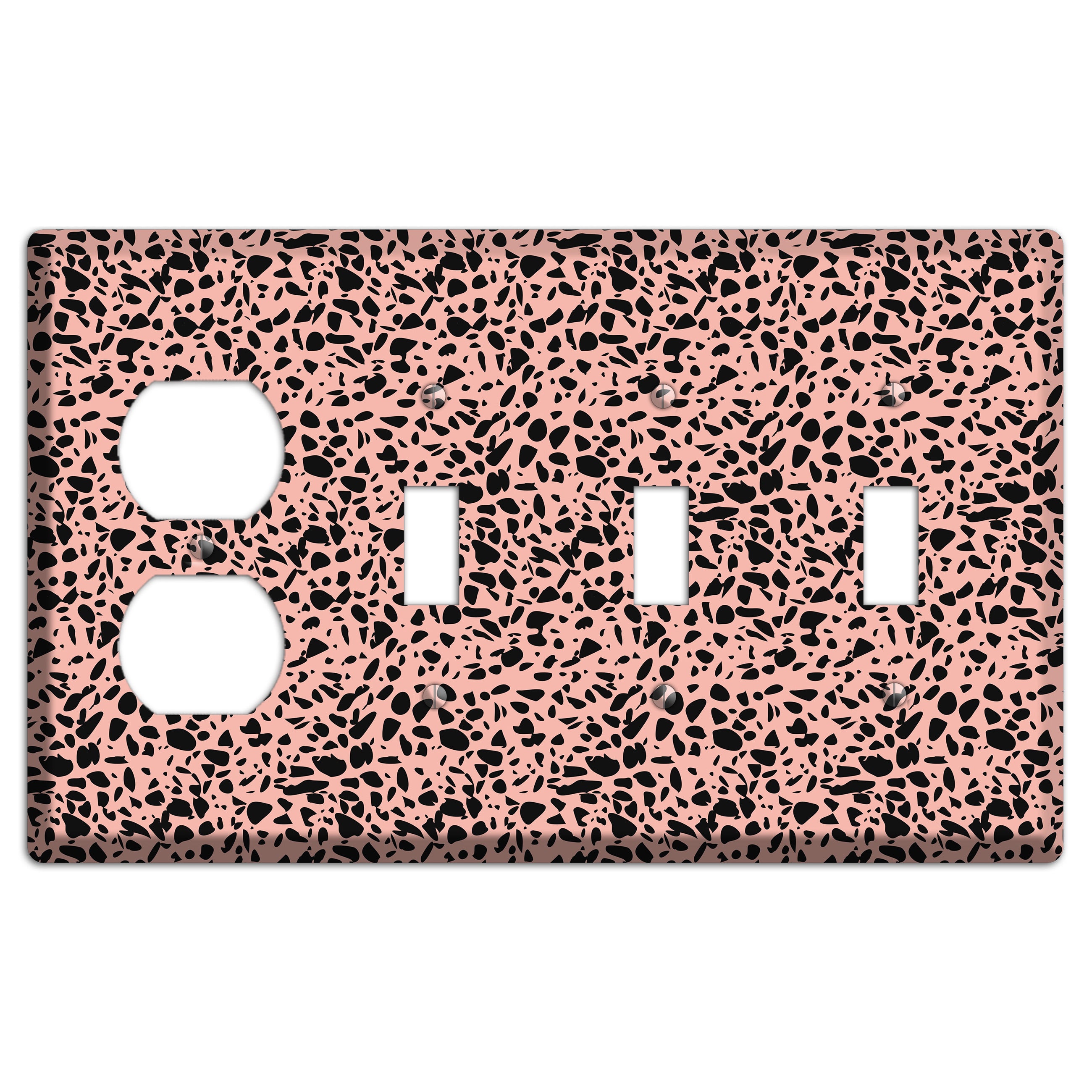 Blush Static Duplex / 3 Toggle Wallplate