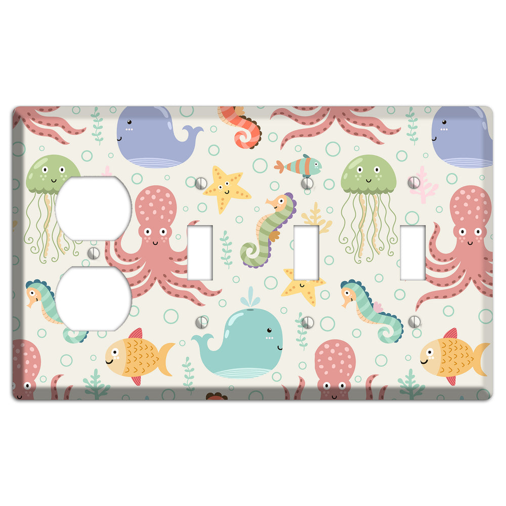 Ocean Buddies Duplex / 3 Toggle Wallplate
