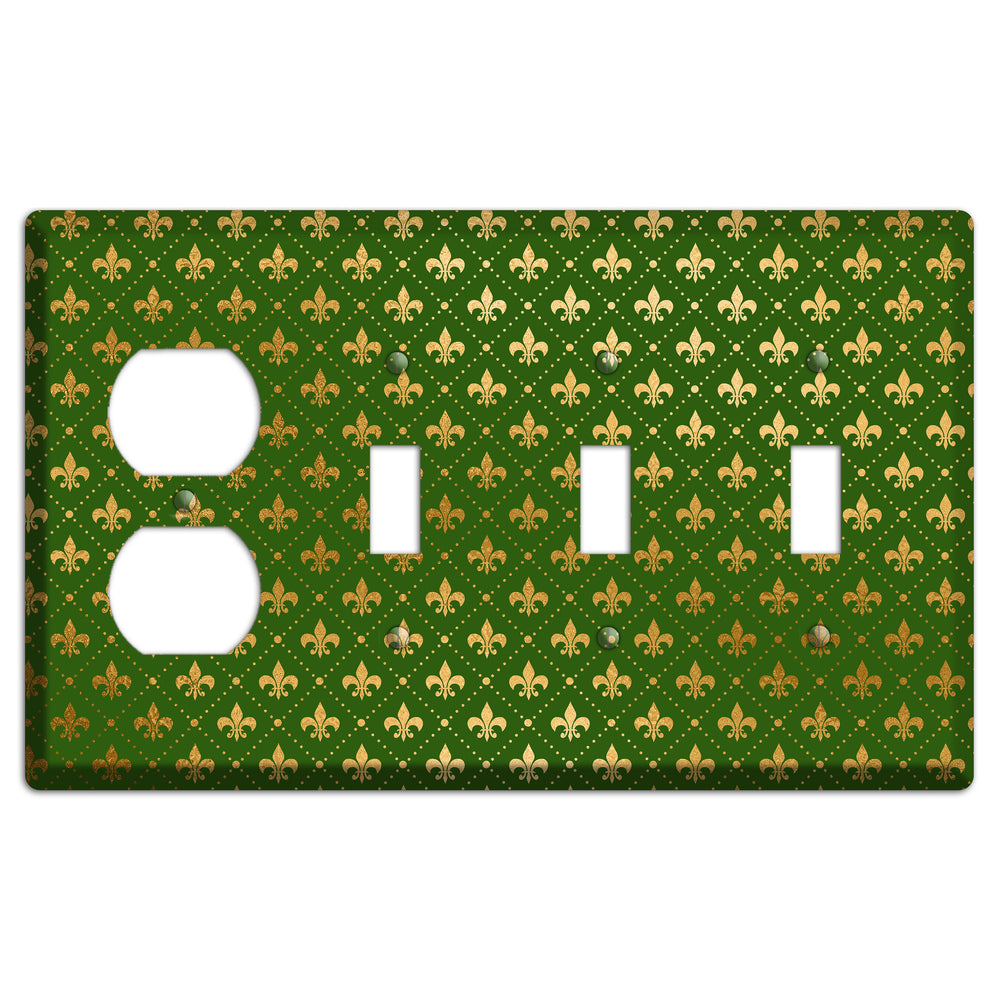 Gilded Grove Duplex / 3 Toggle Wallplate