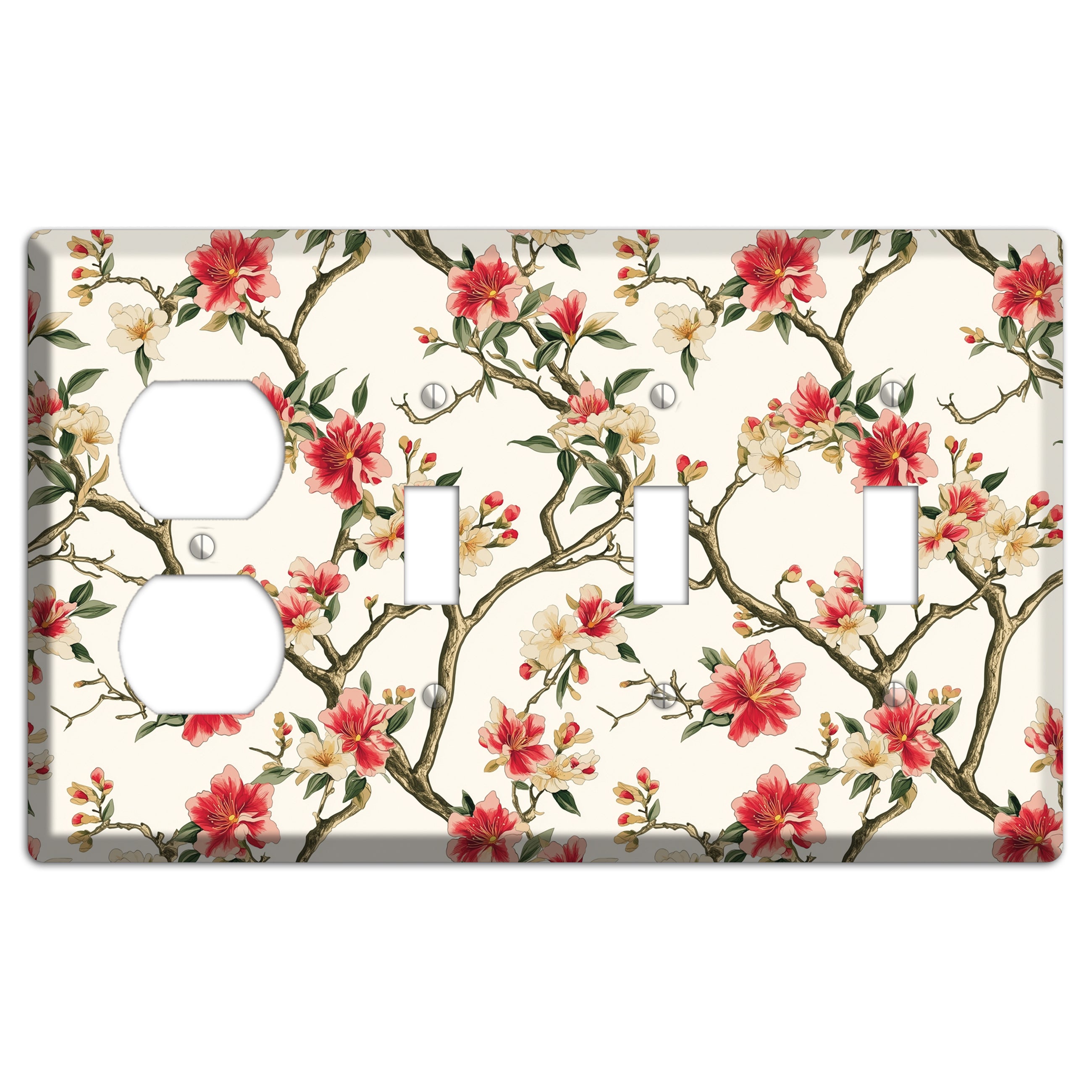Blossom & Bough Duplex / 3 Toggle Wallplate