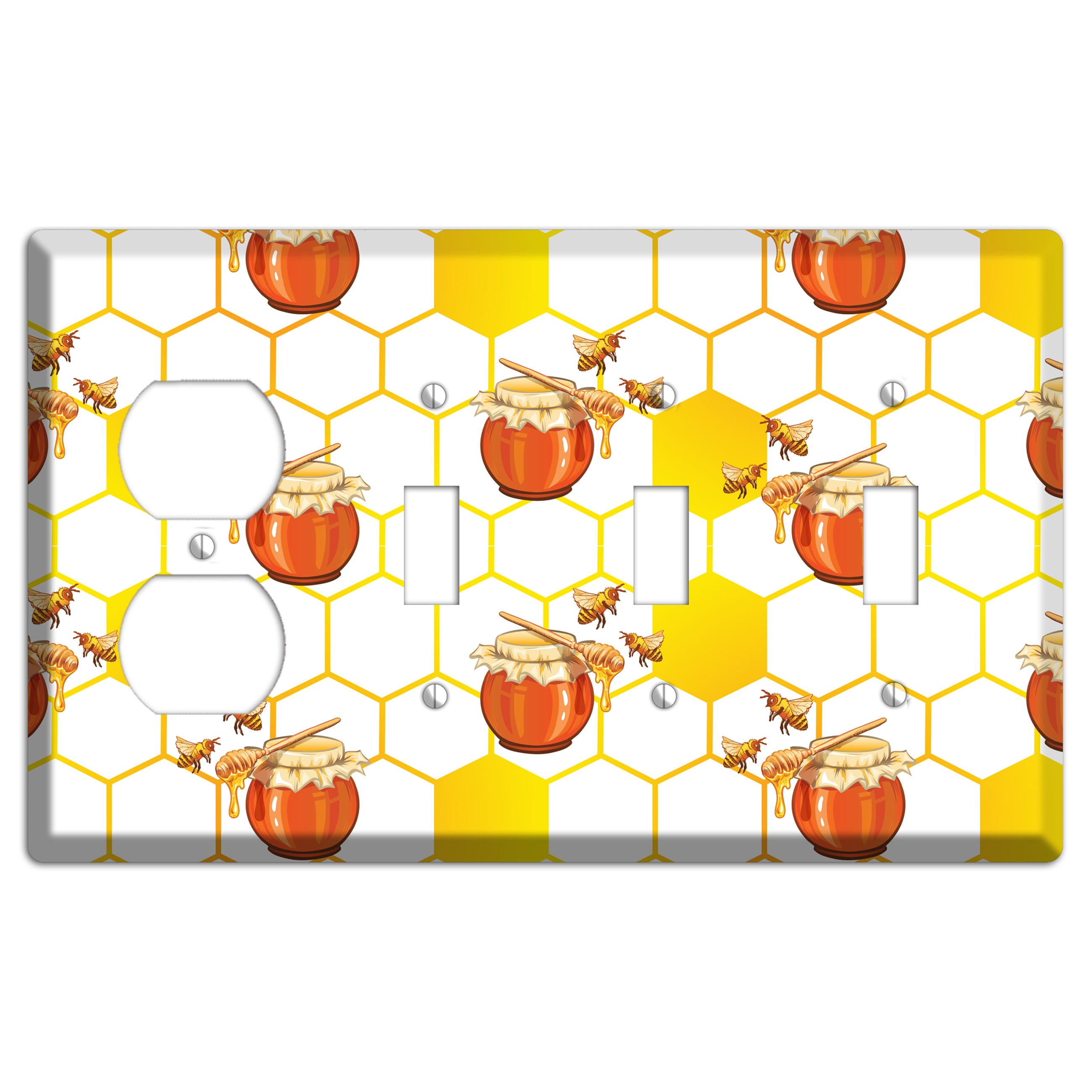 Honeypot Reverie Duplex / 3 Toggle Wallplate