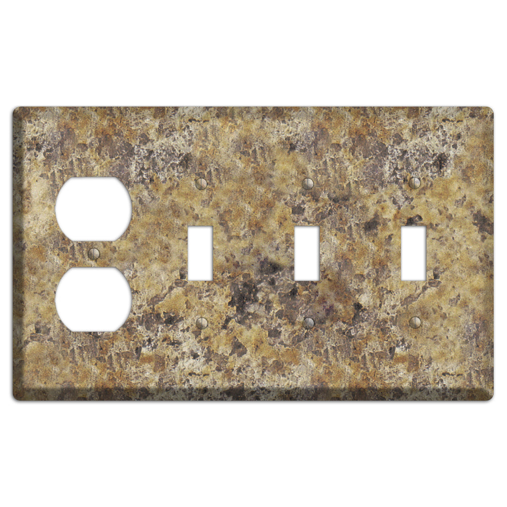 Venetian Gold Granite Duplex / 3 Toggle Wallplate