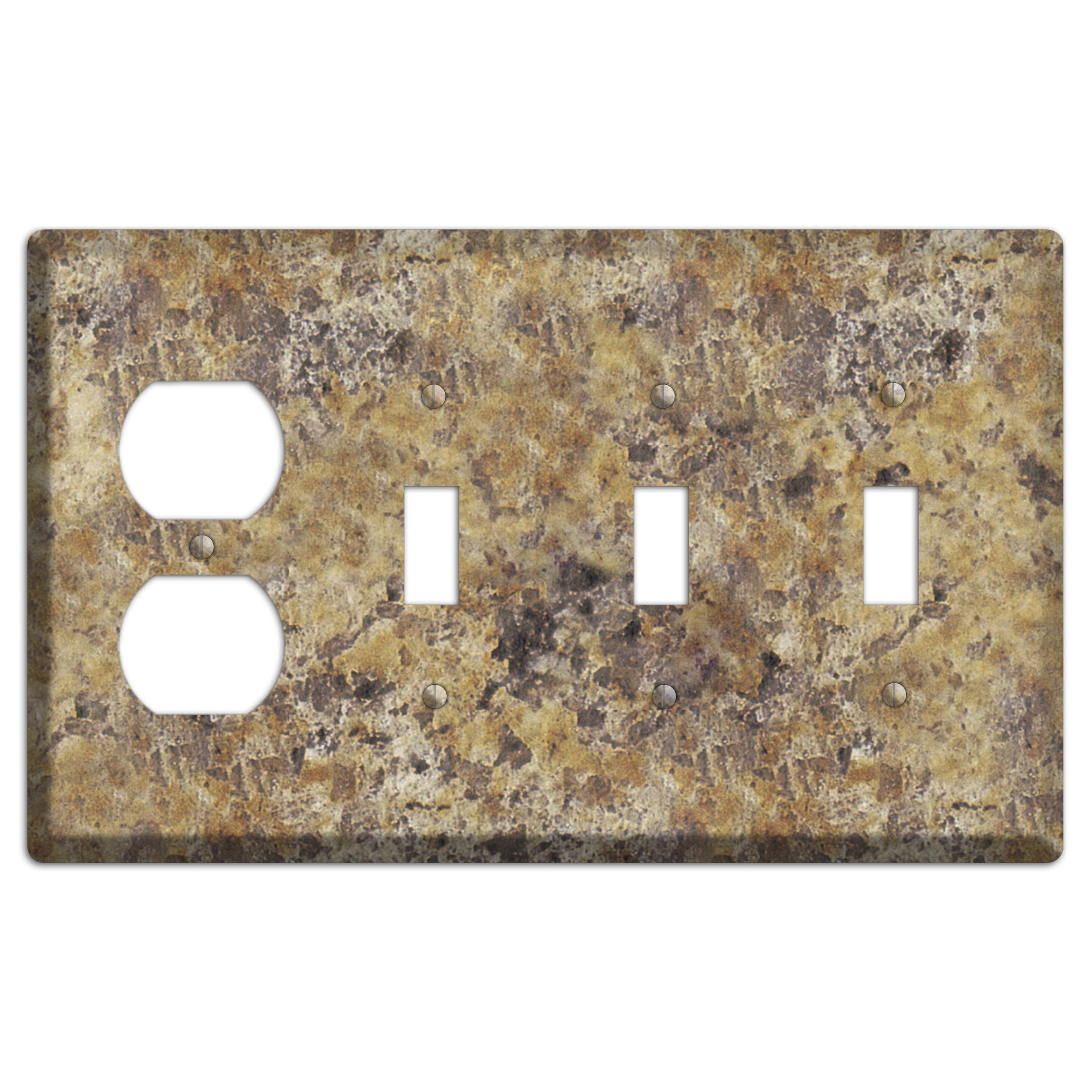 Venetian Gold Granite Duplex / 3 Toggle Wallplate