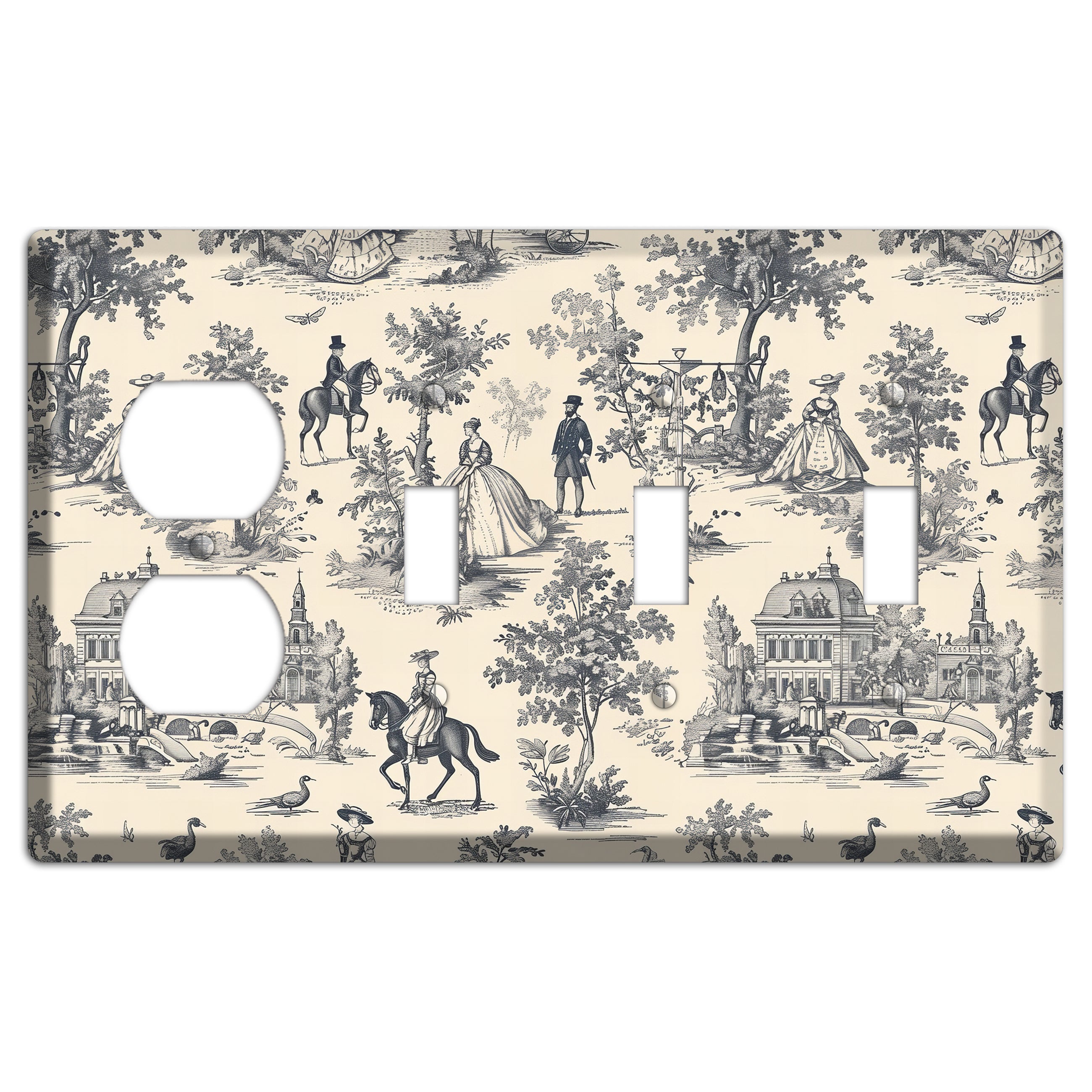 Country Estate Promenade Duplex / 3 Toggle Wallplate