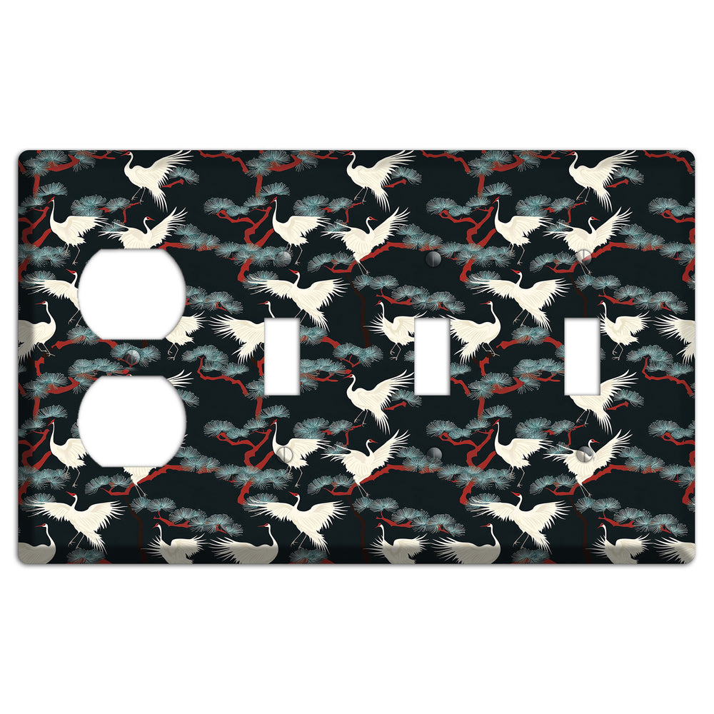 Obsidian Pine Vigil Duplex / 3 Toggle Wallplate