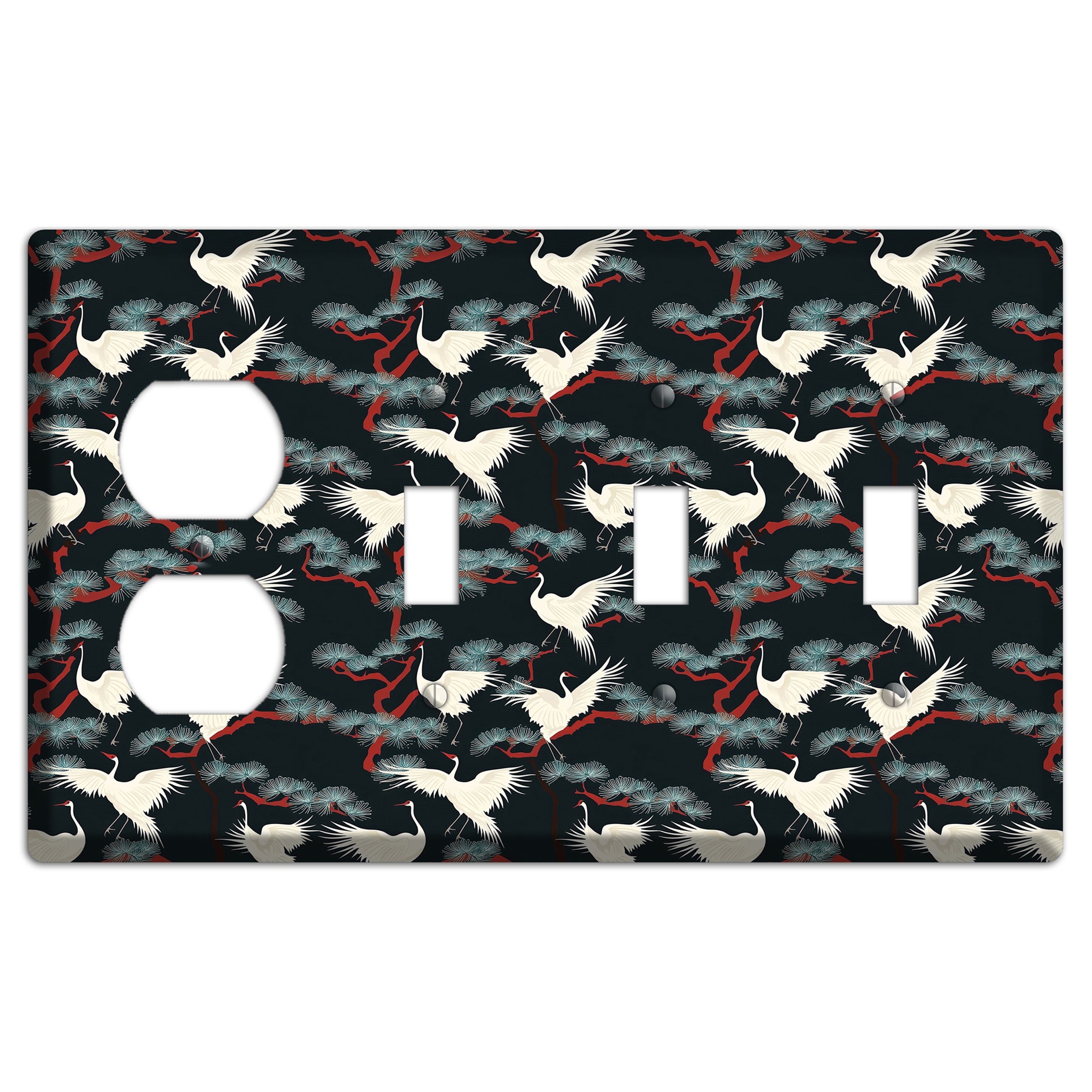 Obsidian Pine Vigil Duplex / 3 Toggle Wallplate