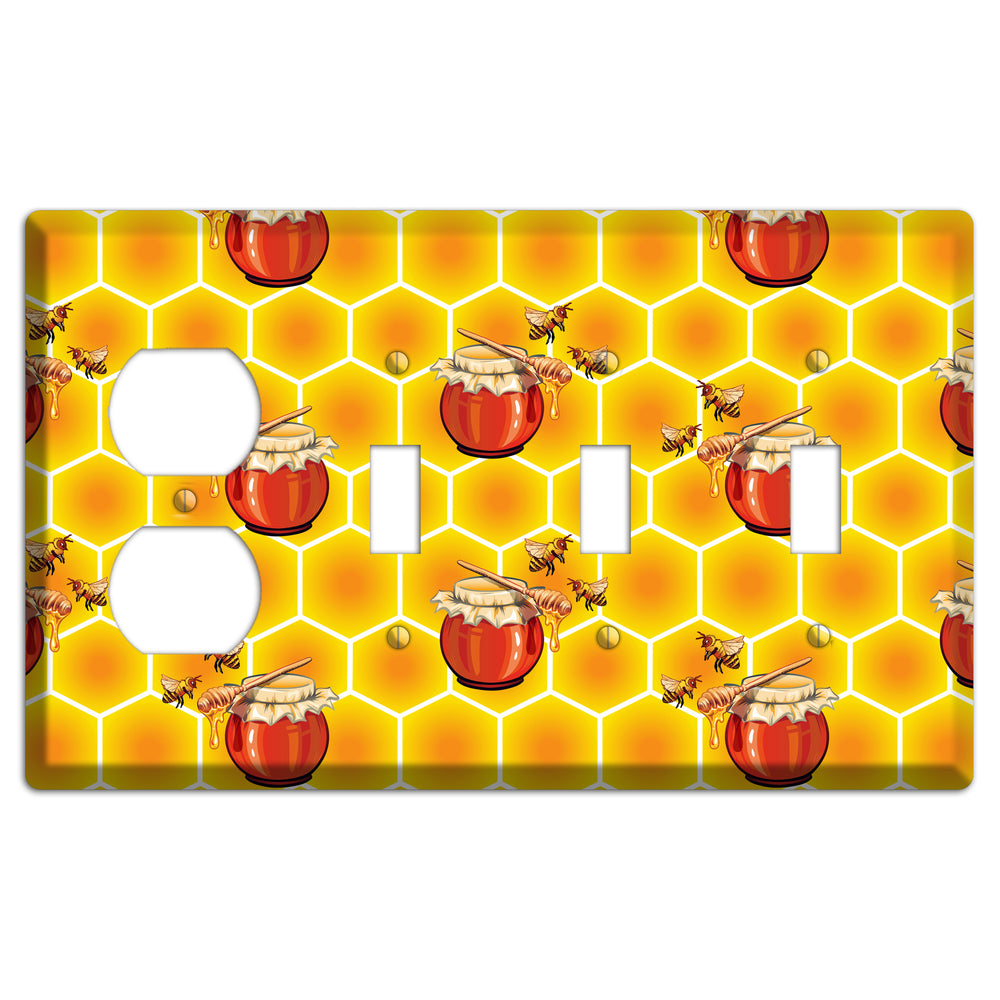 Harvest Season Repeating Duplex / 3 Toggle Wallplate